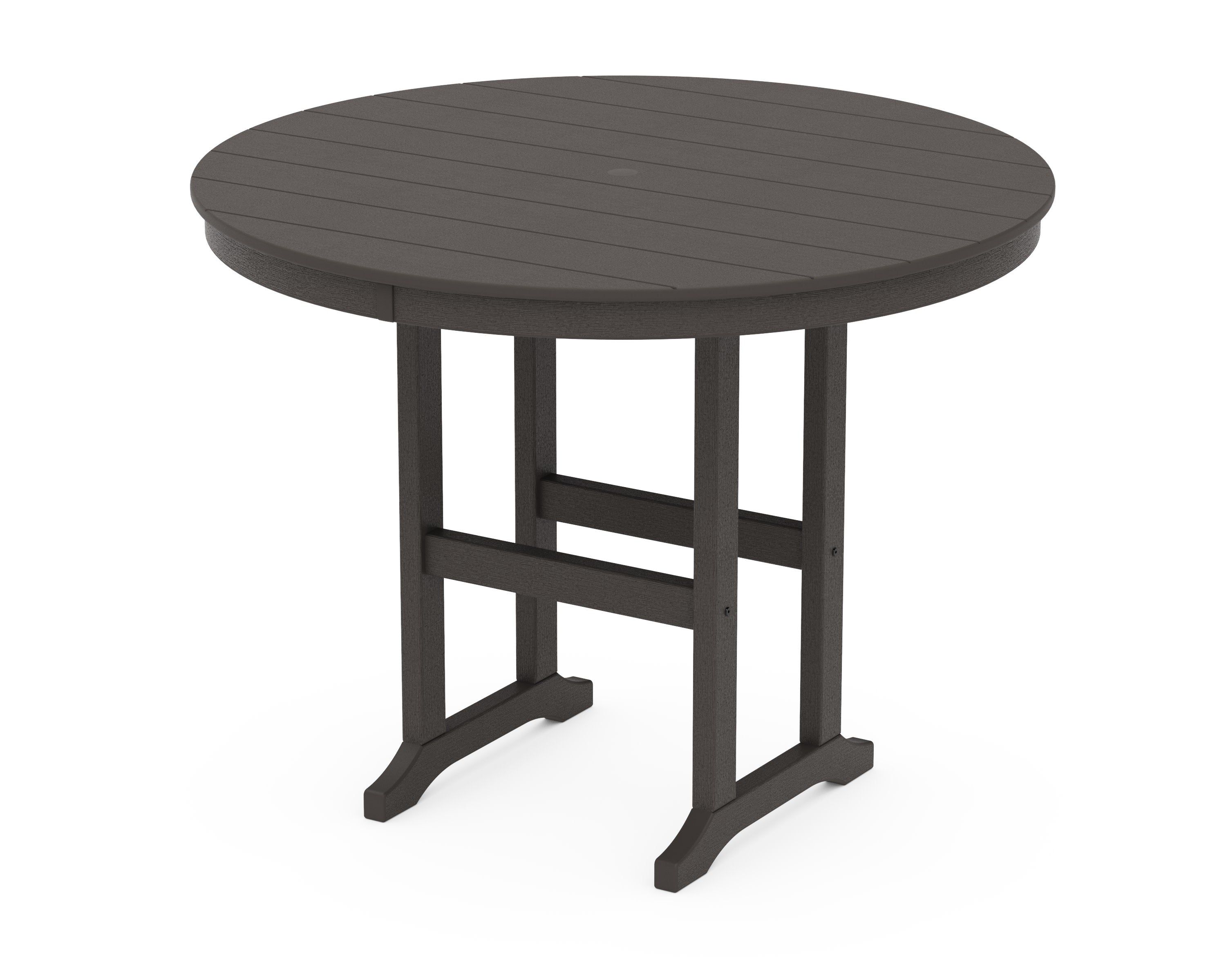 48" Round Farmhouse Counter Table in Vintage Coffee
