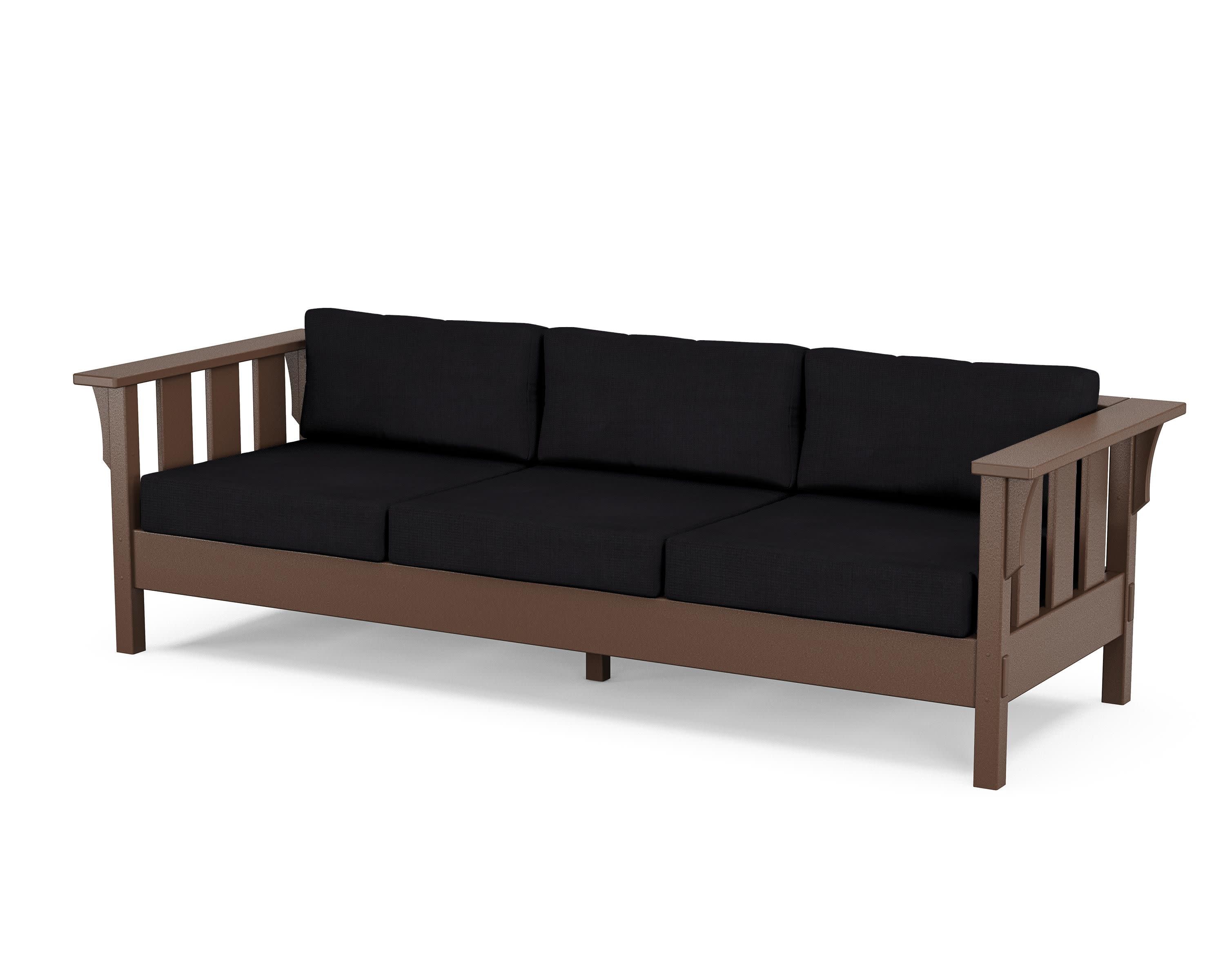 Acadia Deep Seating Sofa in Mahogany / Midnight Linen