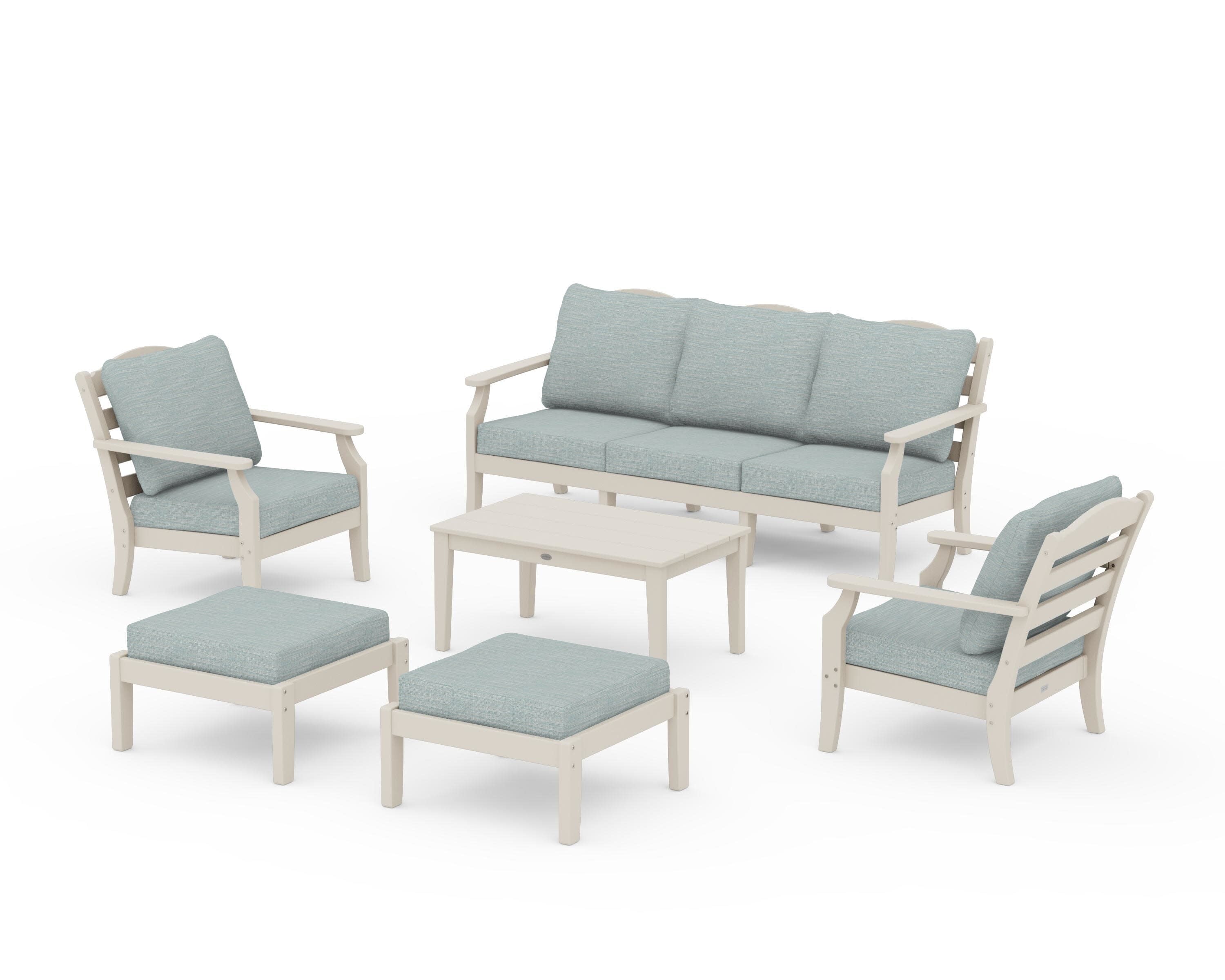 Savannah 6-Piece Lounge Sofa Set in Sand / Soothe Mist