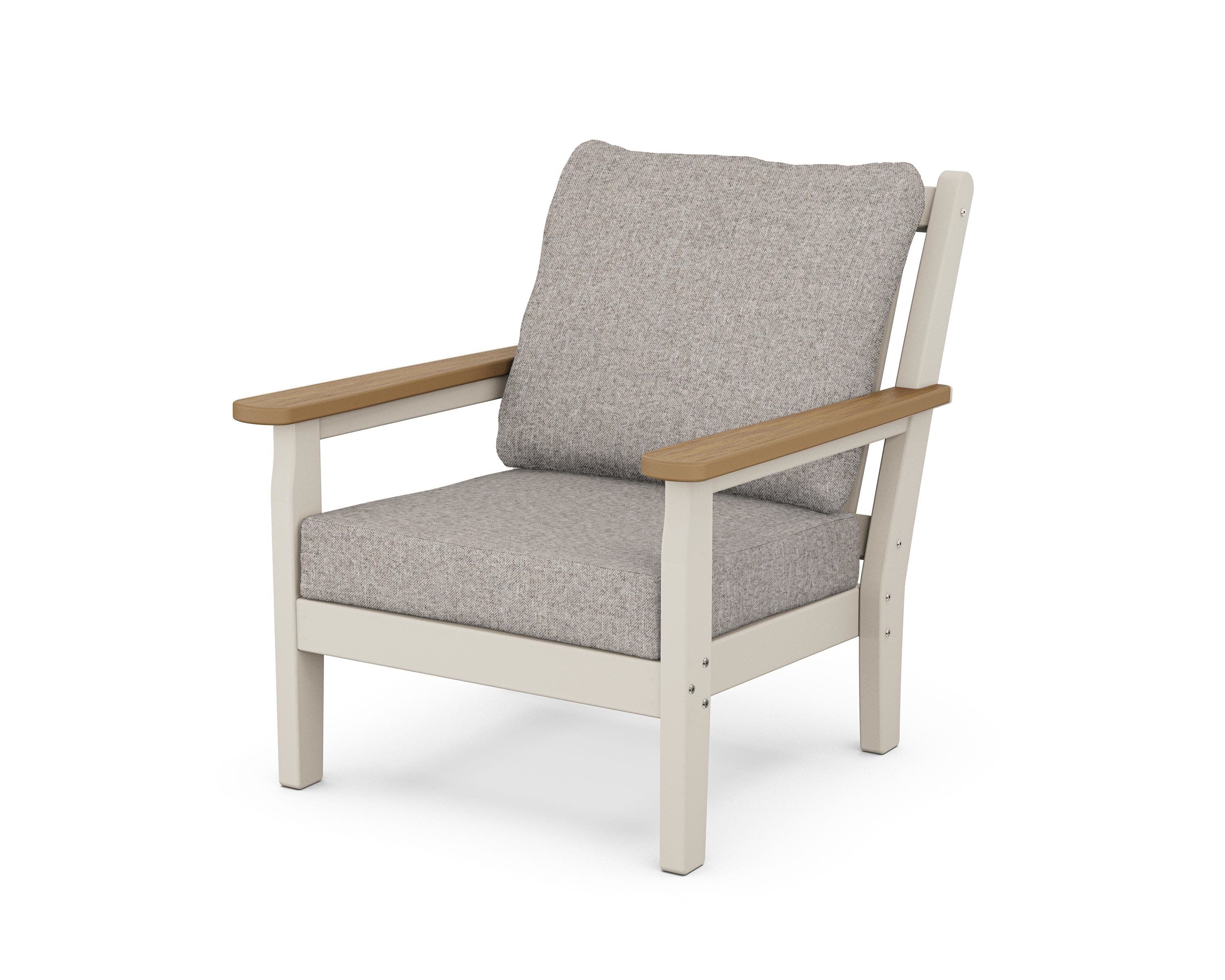 Chippendale Deep Seating Chair in Sand / Natural / Weathered Tweed