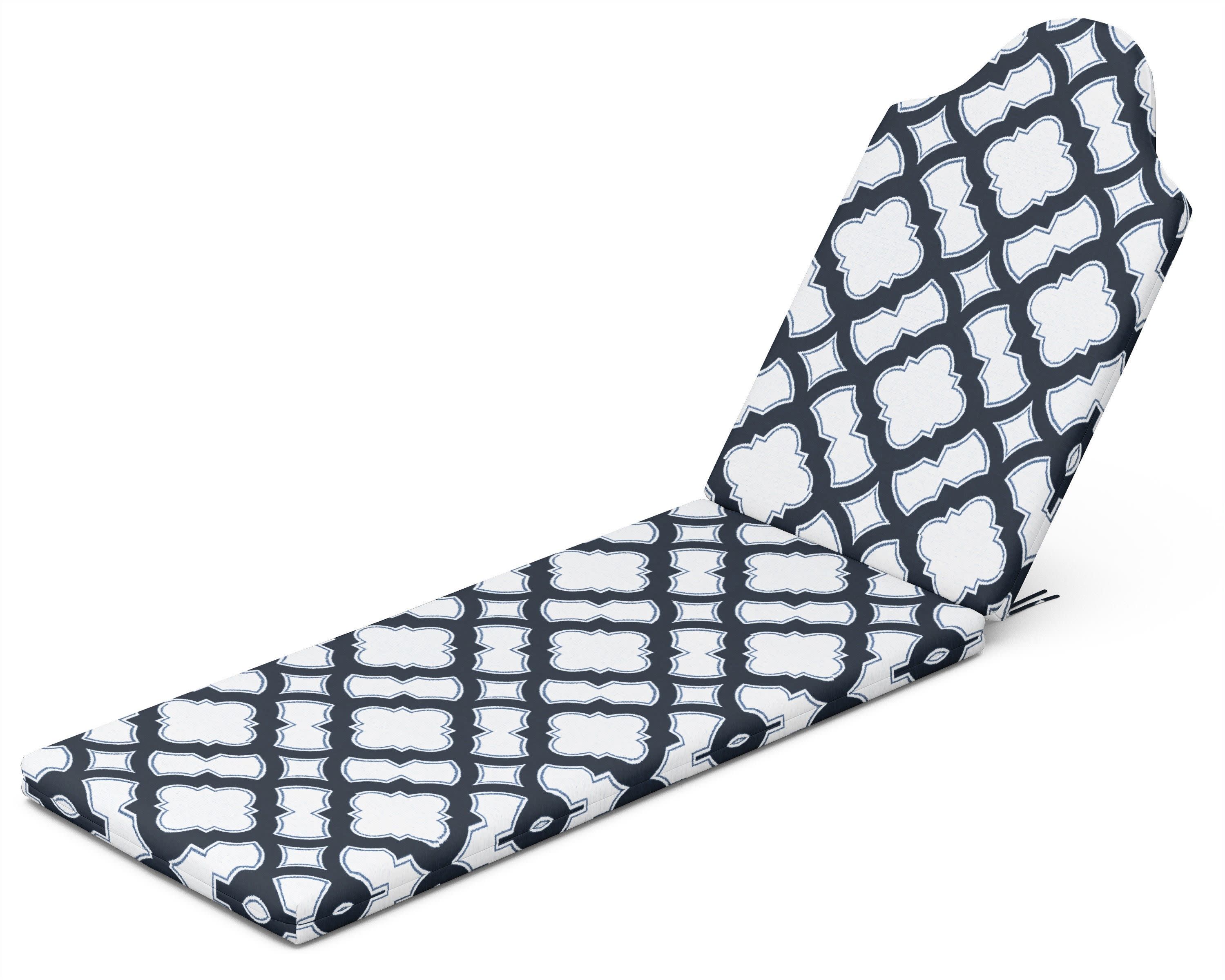 Chaise Cushion in Trellis Marine Indigo