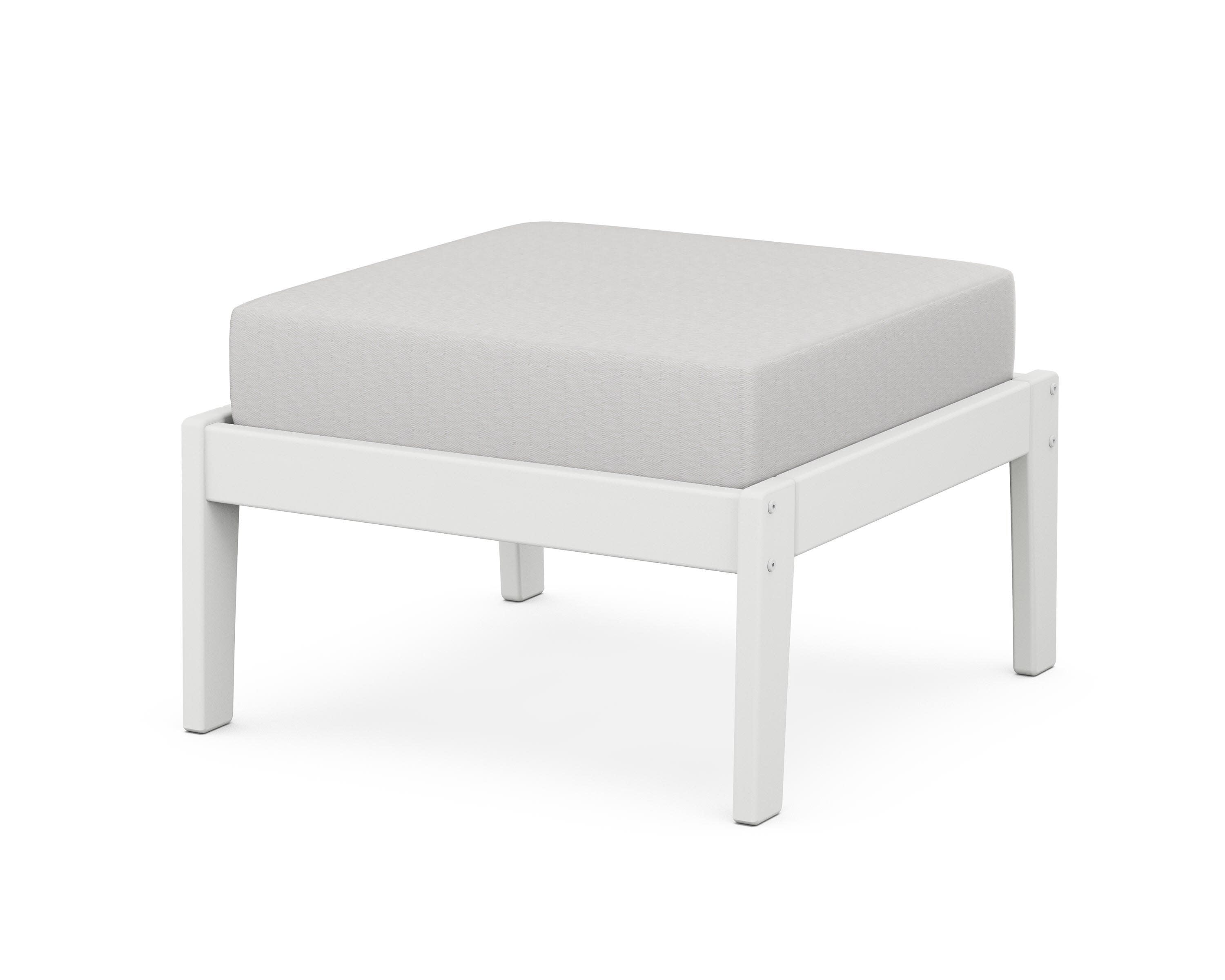 Deep Seating Ottoman in White / Diamond in the Rough