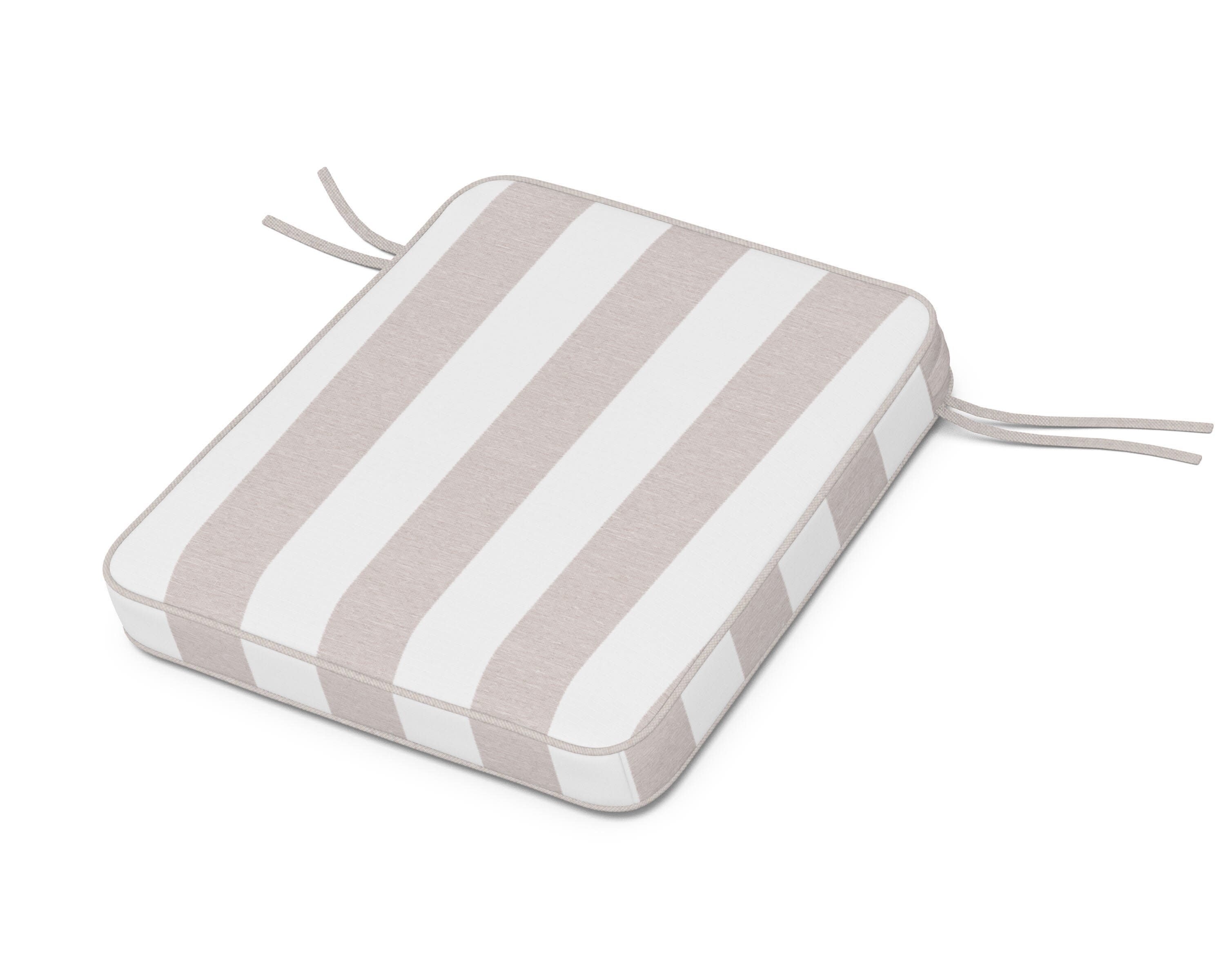 Chinoiserie Rocker Seat Cushion in Cabana Stripe Dune Burlap