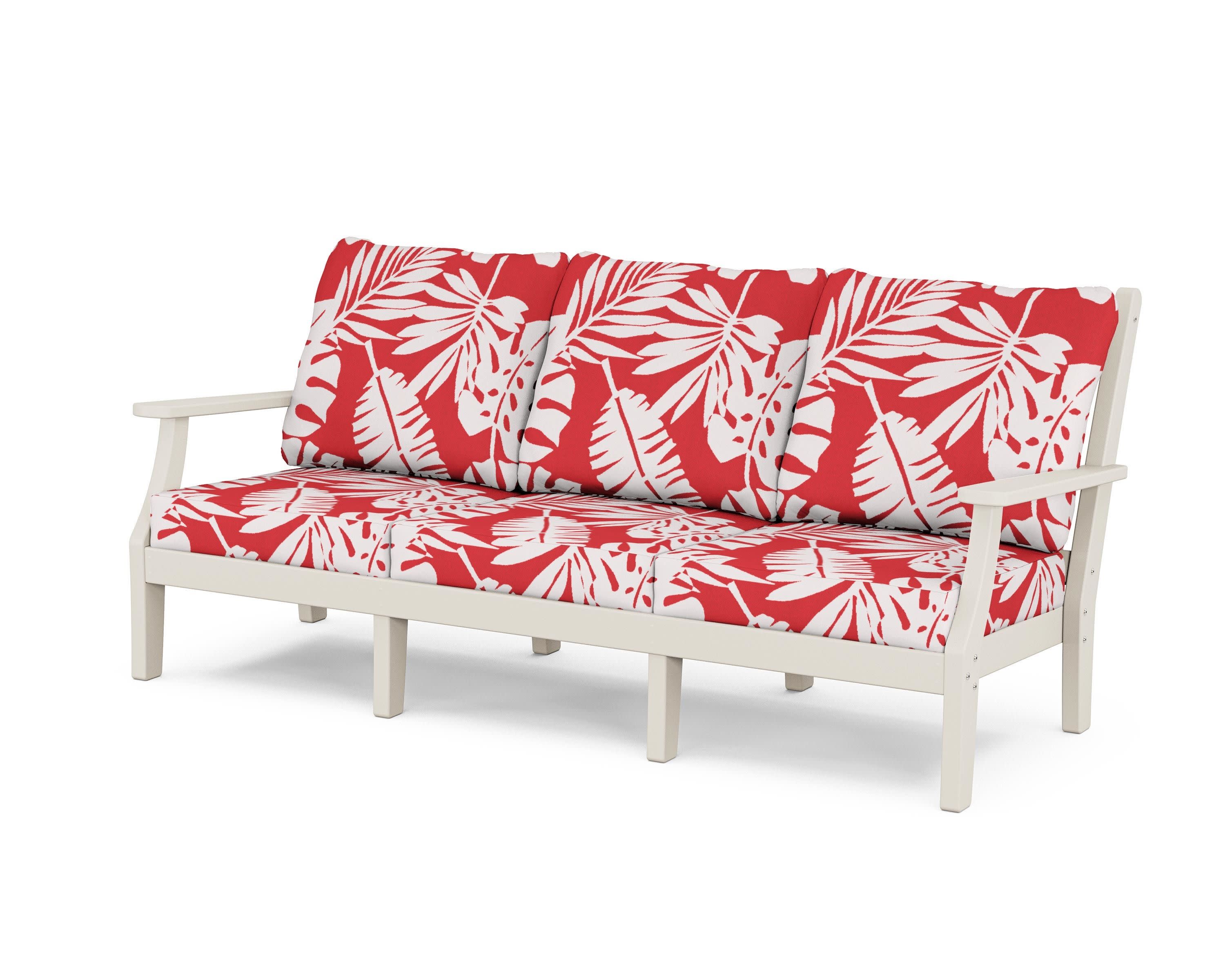 Wovendale Deep Seating Sofa in Sand / Leaf Crimson