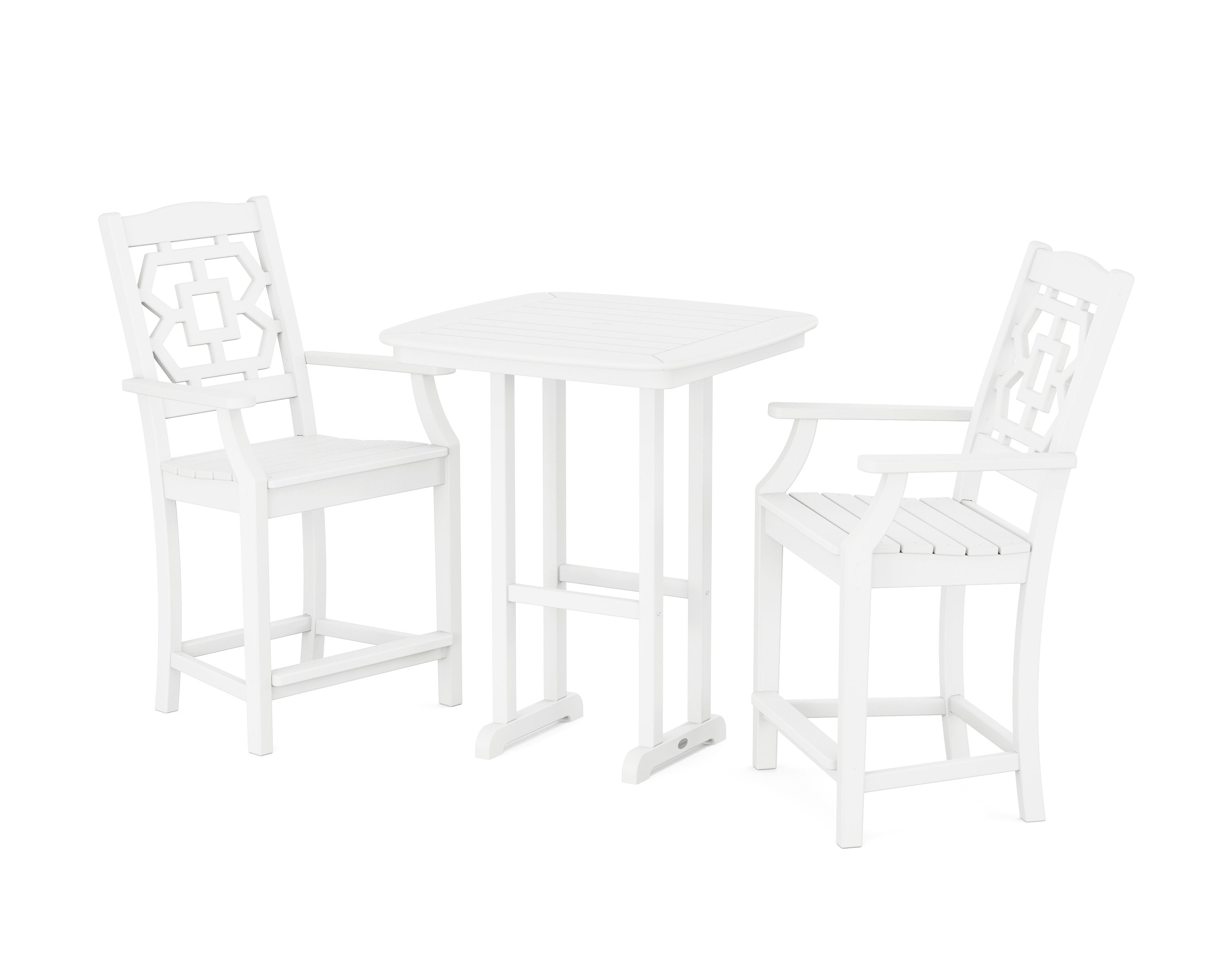 Chinoiserie 3-Piece Counter Set in White