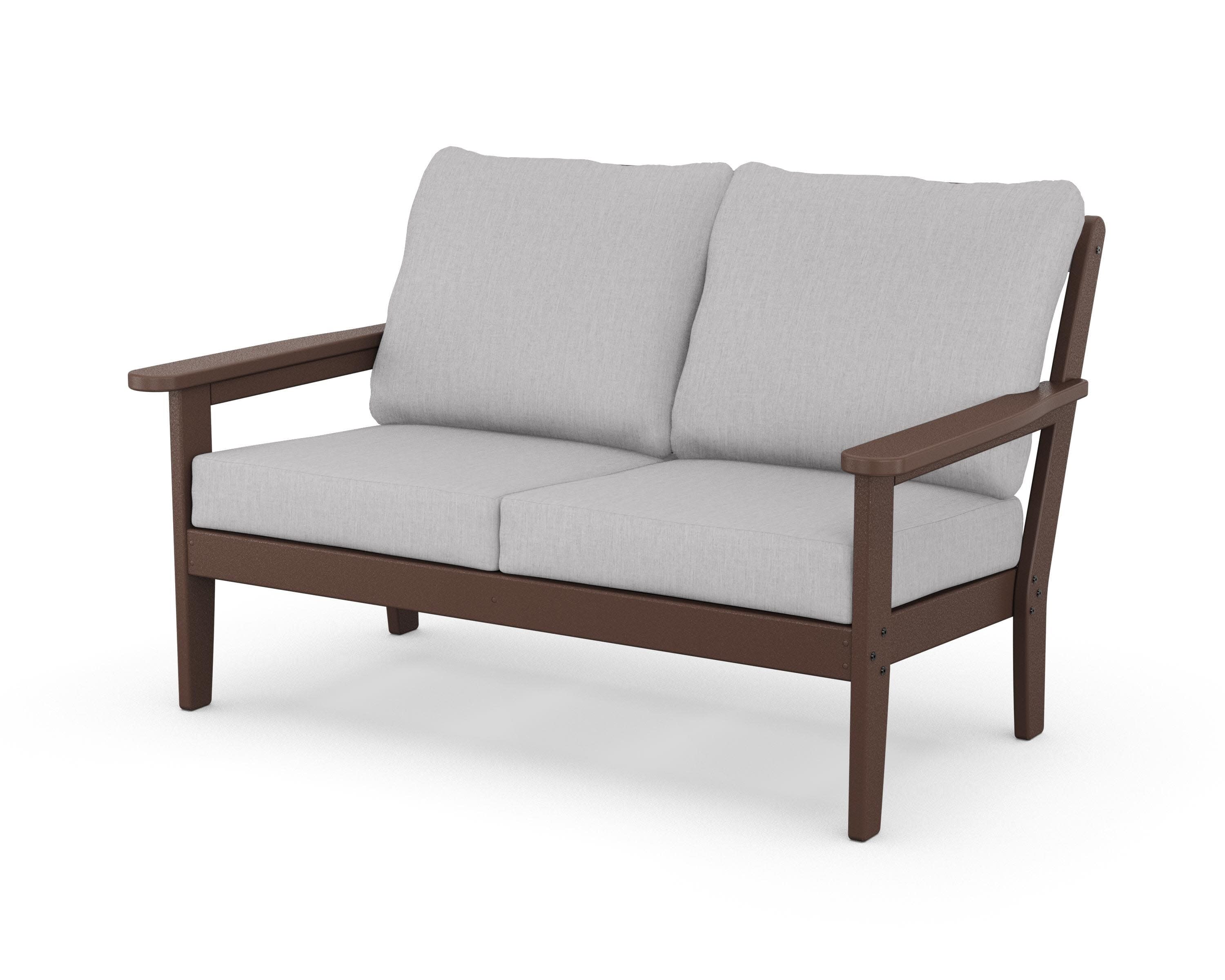 Cottage Deep Seating Loveseat in Mahogany / Granite