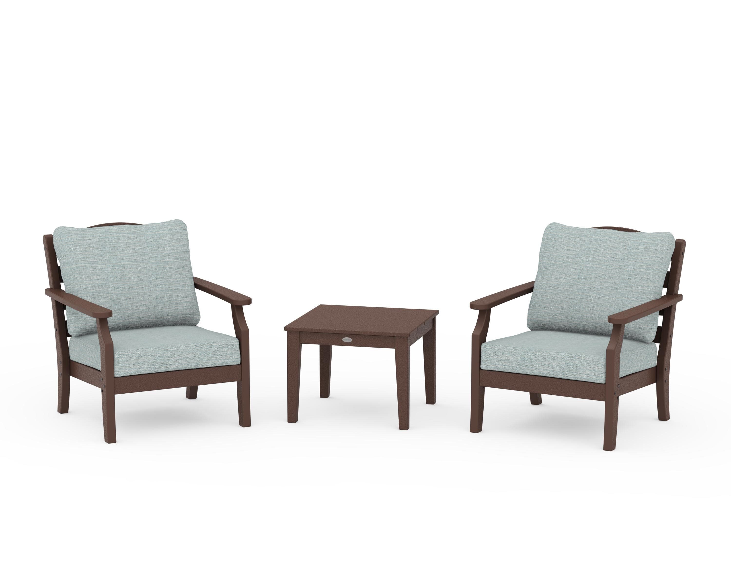 Savannah 3-Piece Deep Seating Set in Mahogany / Soothe Mist