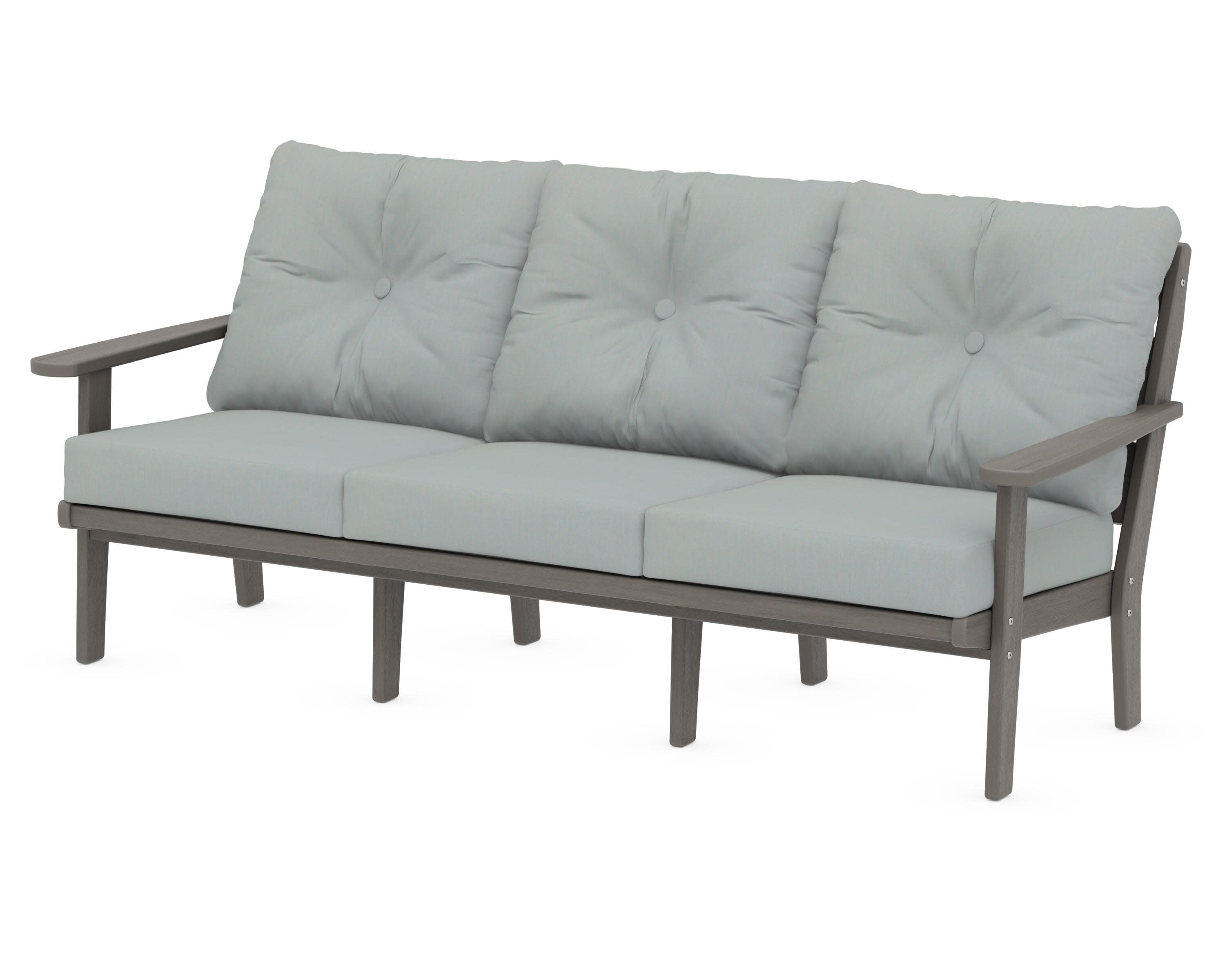 Lakeside Deep Seating Sofa in Driftwood / Spa
