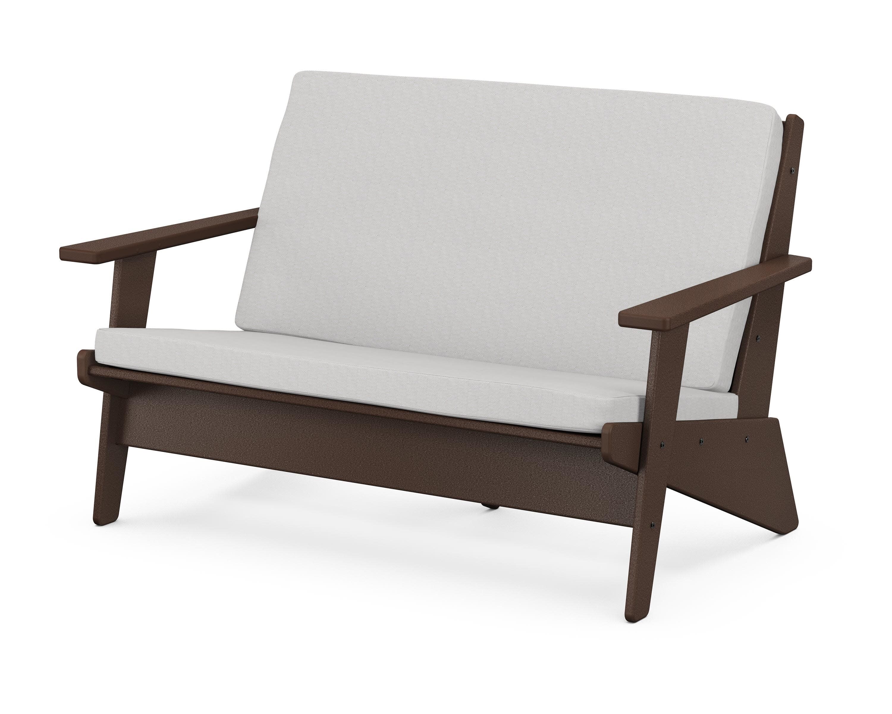 Riviera Modern Lounge Loveseat in Mahogany / Diamond in the Rough