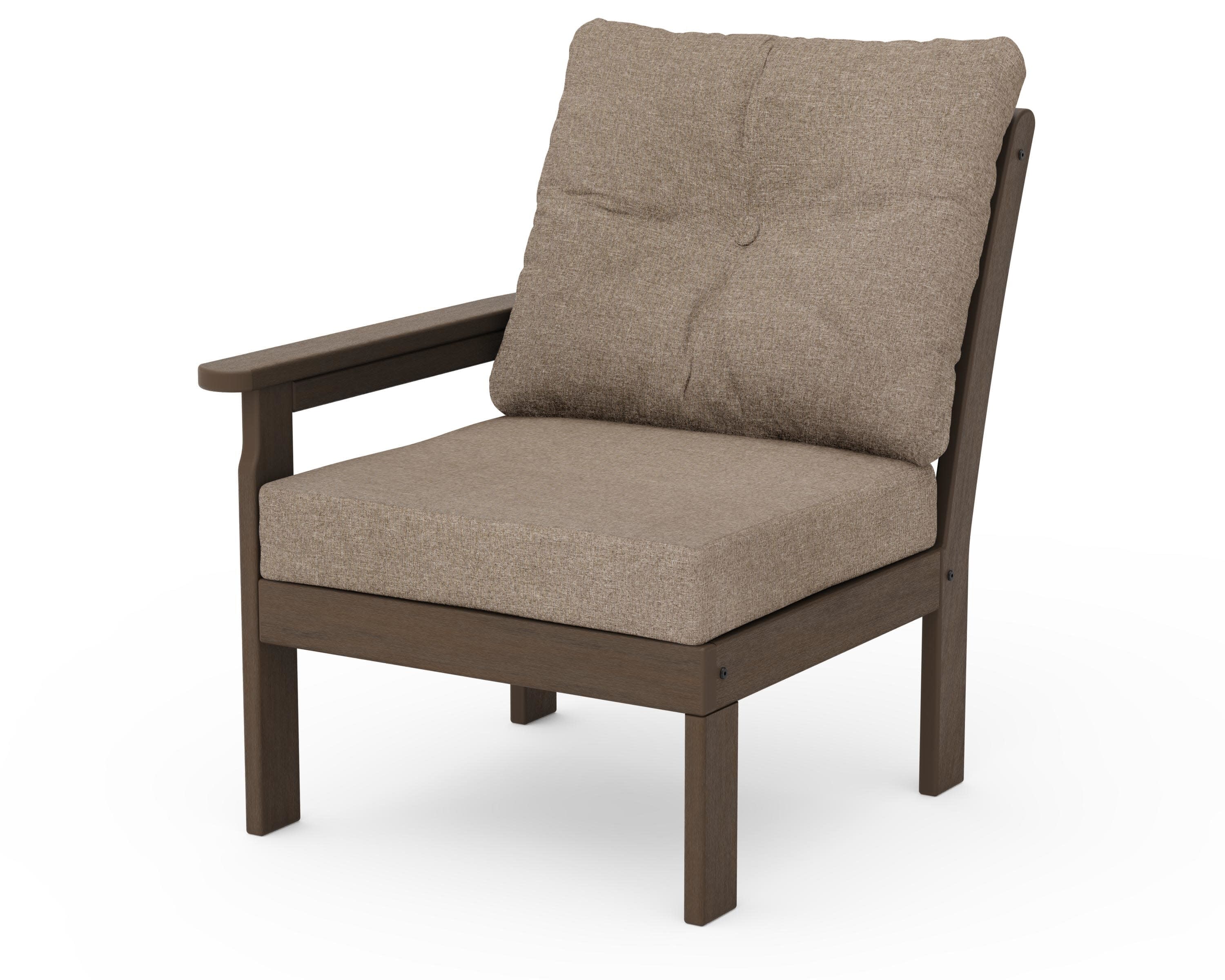 Vineyard Modular Left Arm Chair in Kona / Spiced Burlap