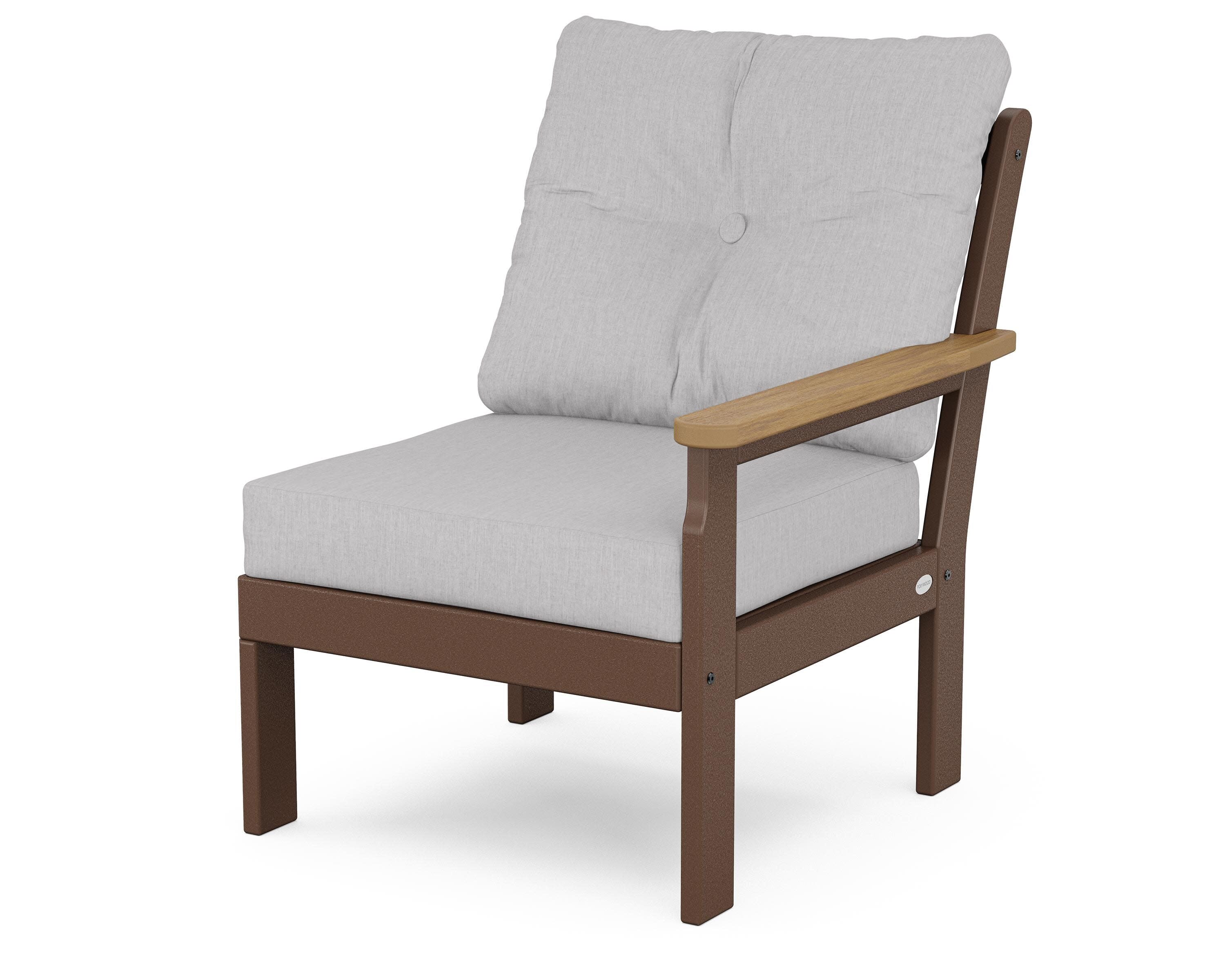 Vineyard Modular Right Arm Chair in Mahogany / Natural / Granite