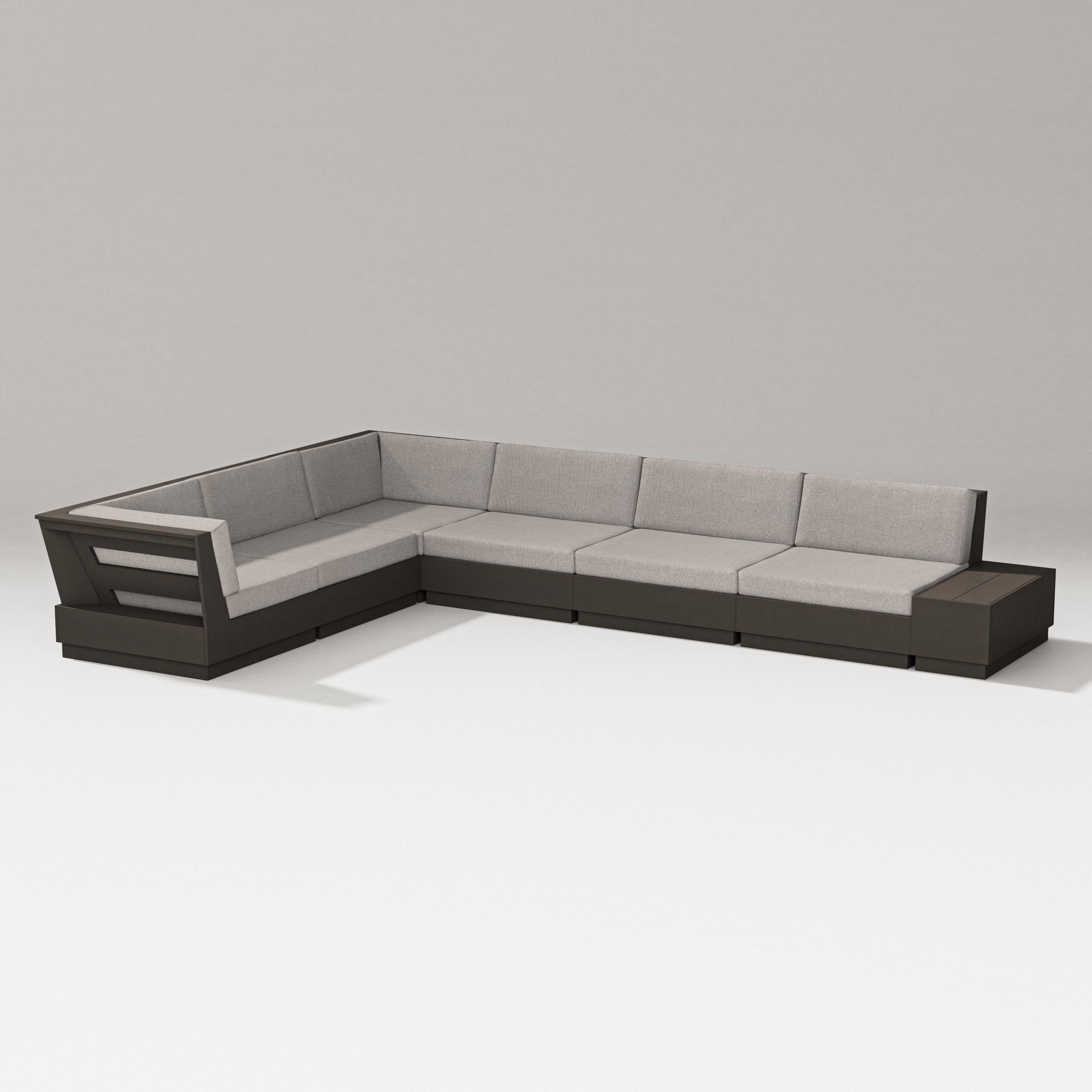 Elevate 7-Piece Corner Sectional in Vintage Coffee / Weathered Tweed
