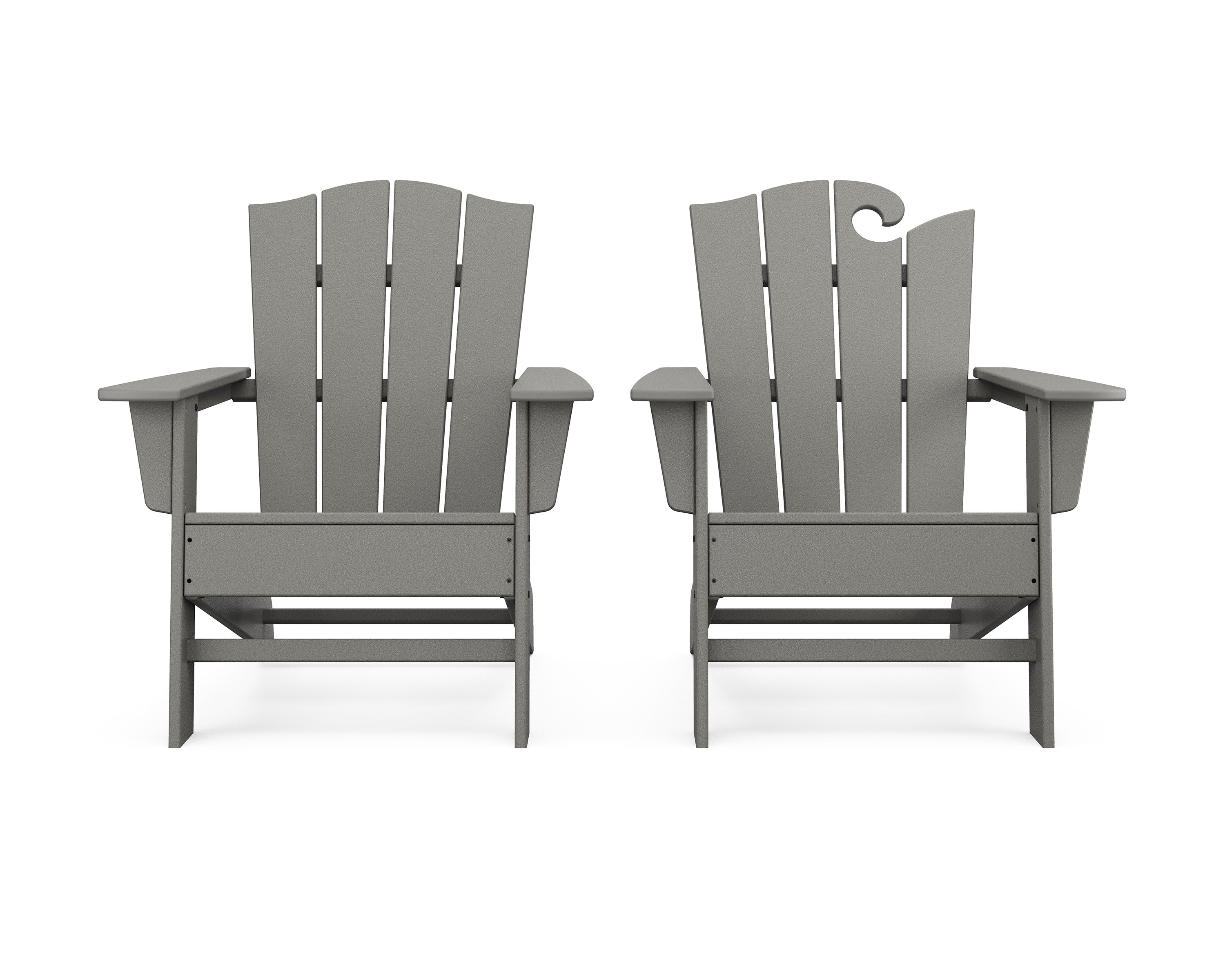 Wave 2-Piece Adirondack Chair Set with The Crest Chair in Slate Grey