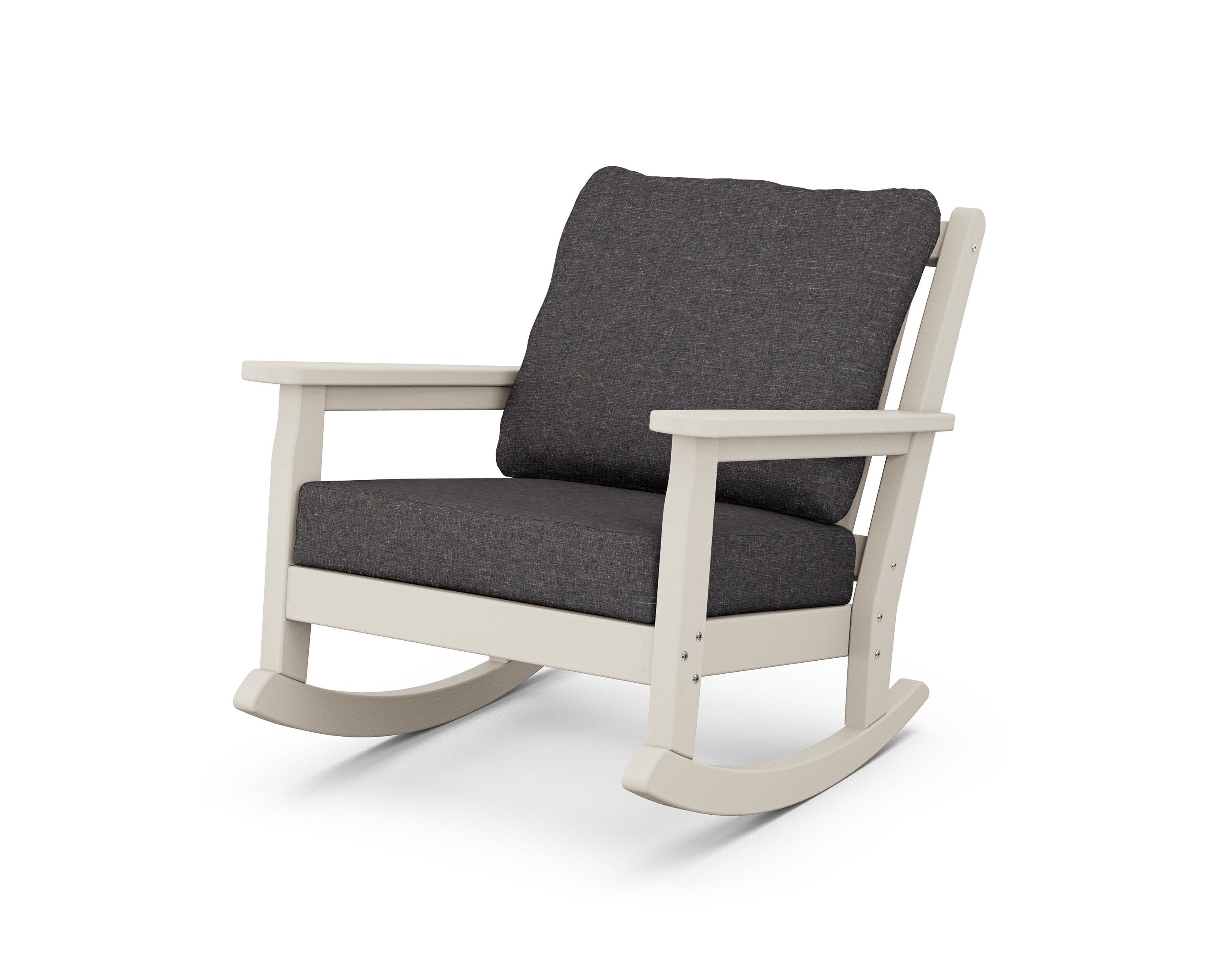 Chippendale Deep Seating Rocking Chair in Sand / Ash Charcoal