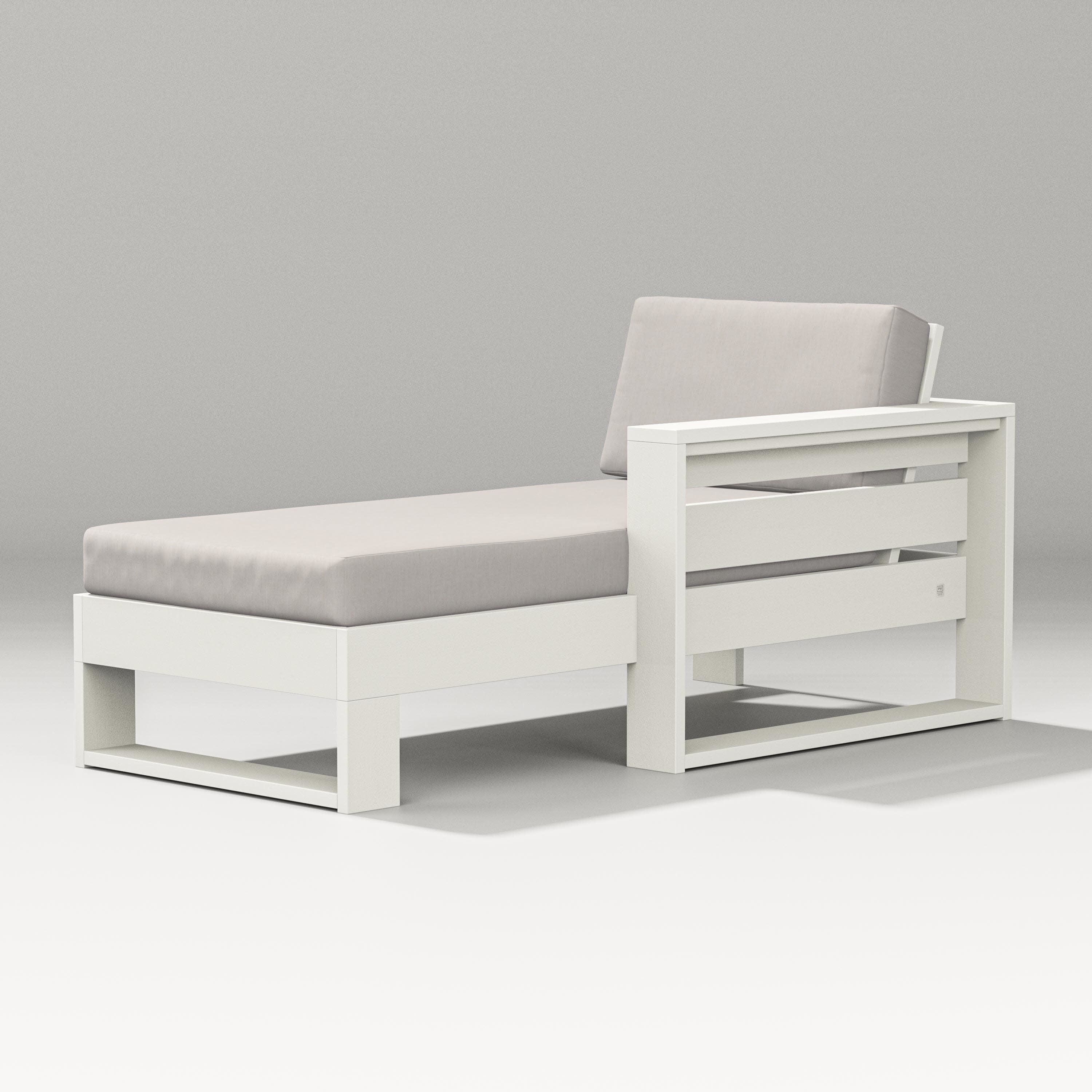 Latitude Modular Right Arm Chaise in Vintage White / Cast Ash