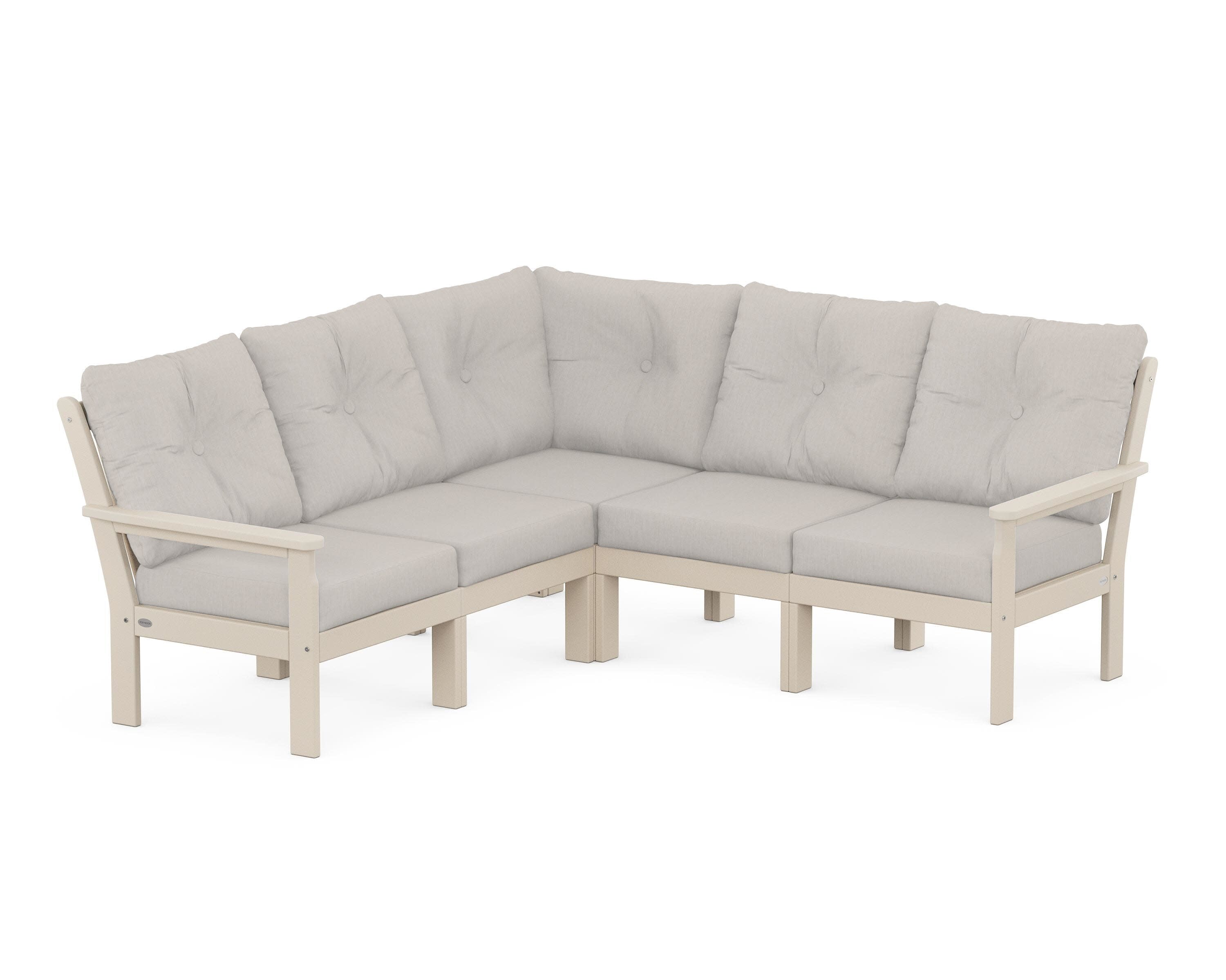 Vineyard 5-Piece Sectional in Sand / Cast Ash