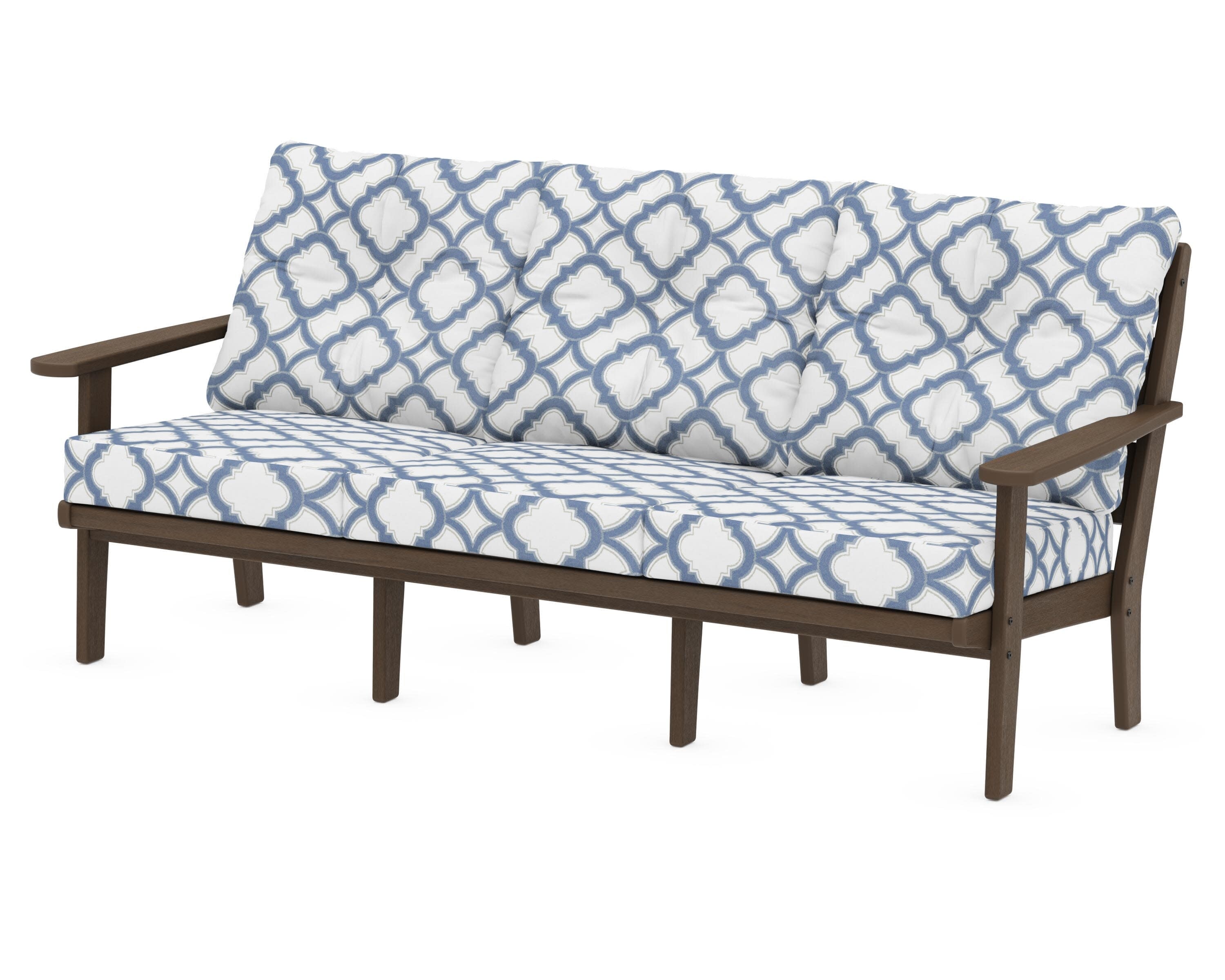 Lakeside Deep Seating Sofa in Kona / Trellis Sky Blue