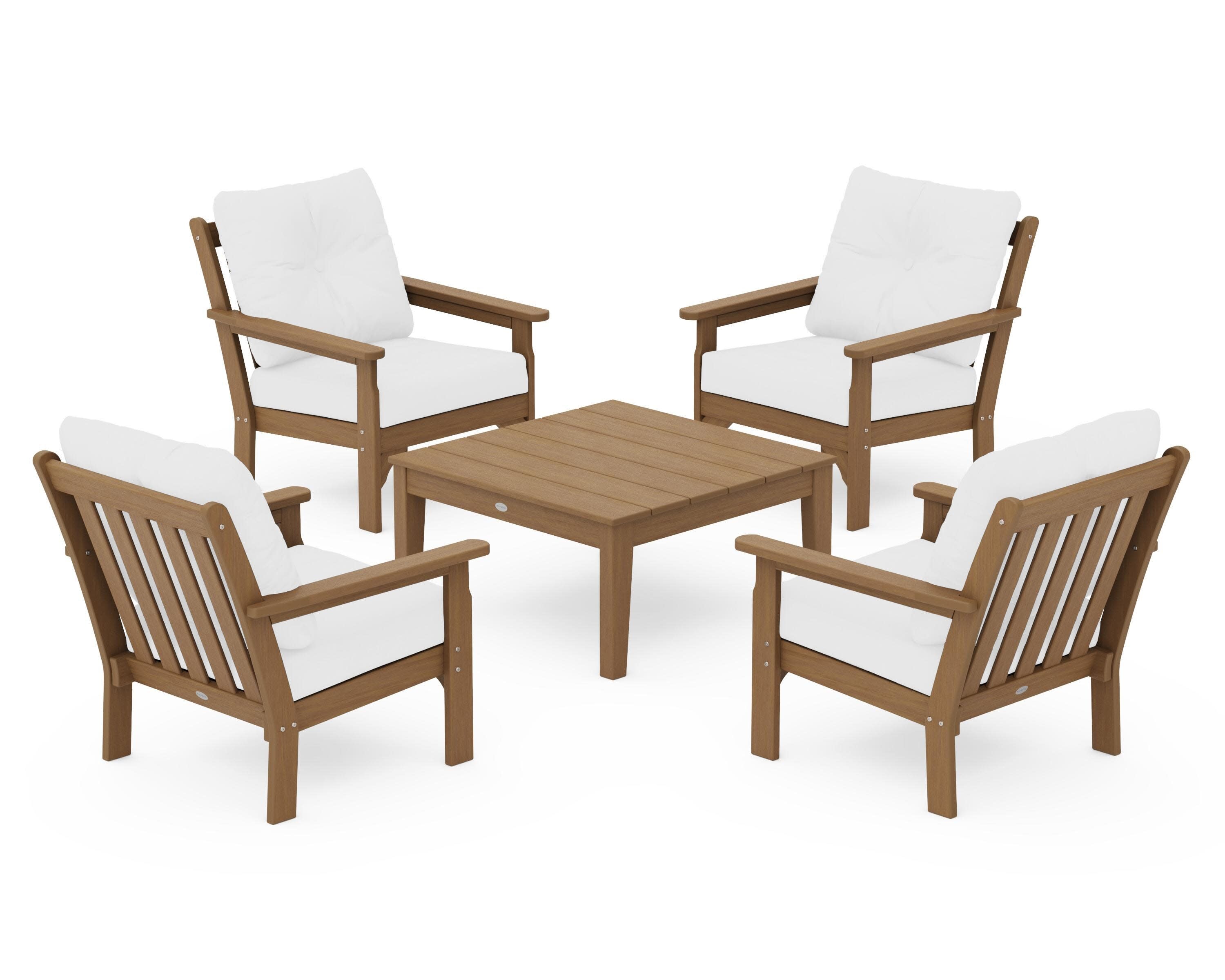Vineyard 5-Piece Deep Seating Conversation Set in Natural / Natural