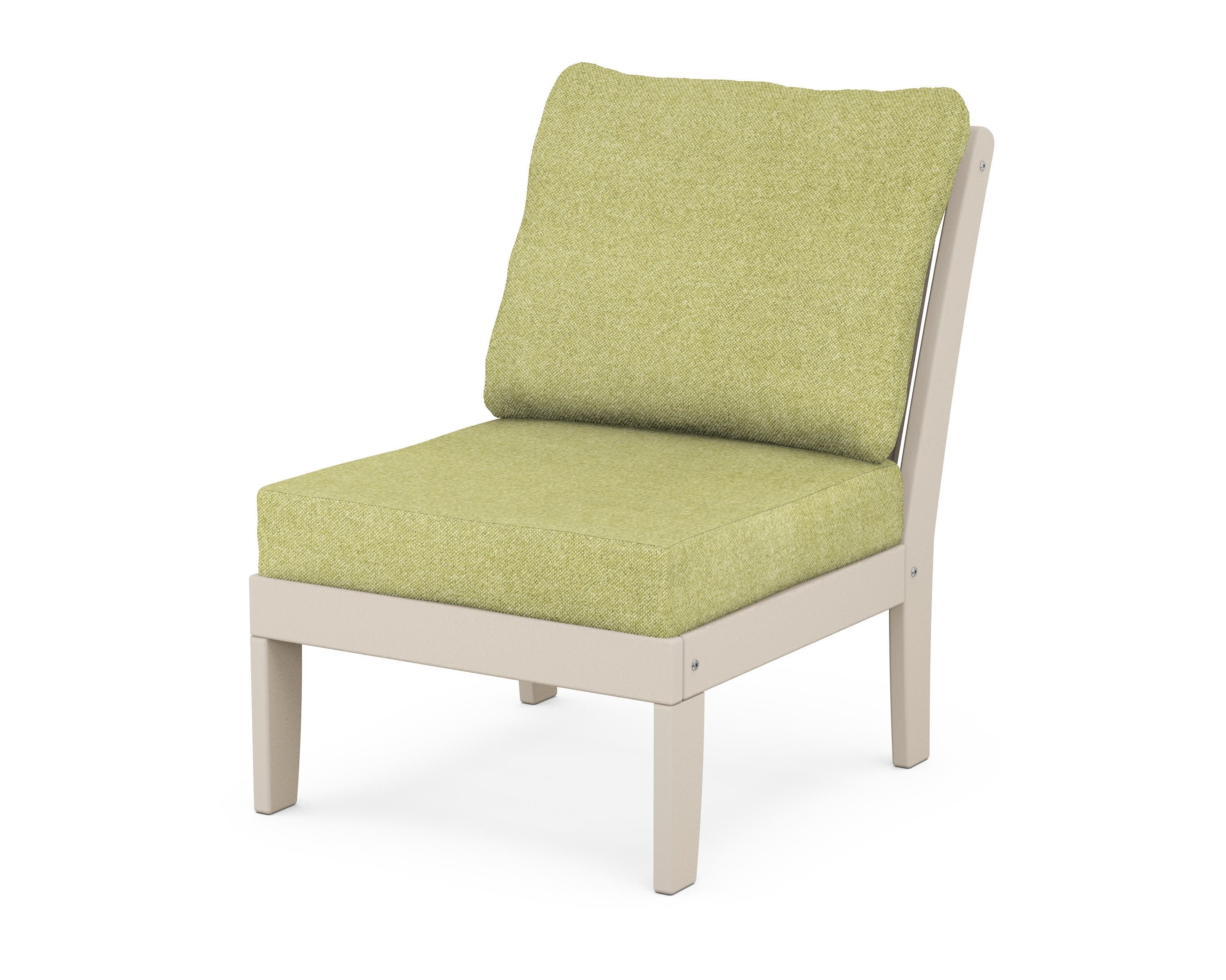 Braxton Modular Armless Chair in Sand / Chartreuse Boucle