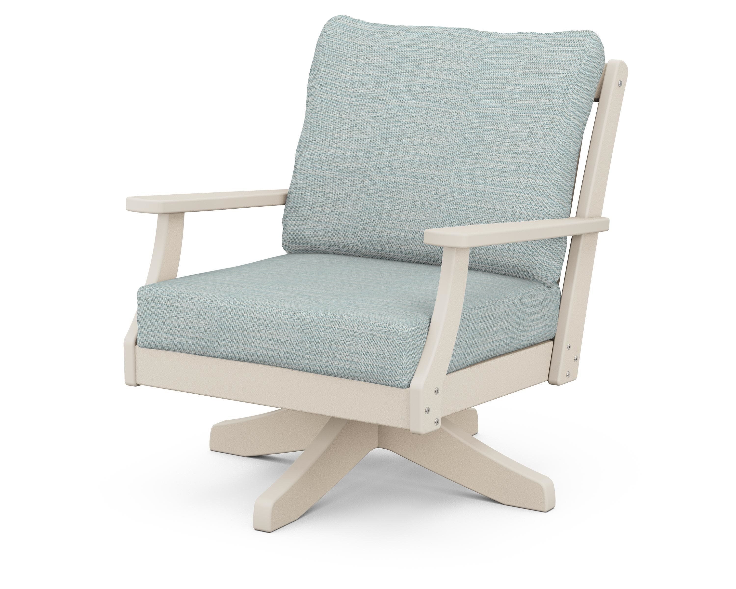 Braxton Deep Seating Swivel Chair in Sand / Soothe Mist