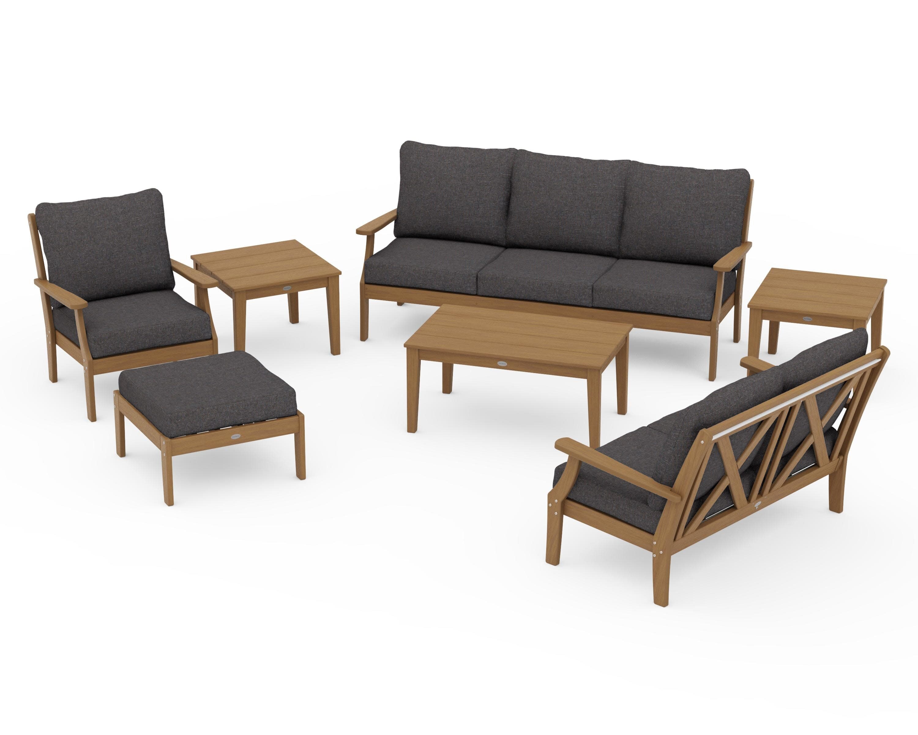 Braxton 7-Piece Deep Seating Set in Natural / Ash Charcoal
