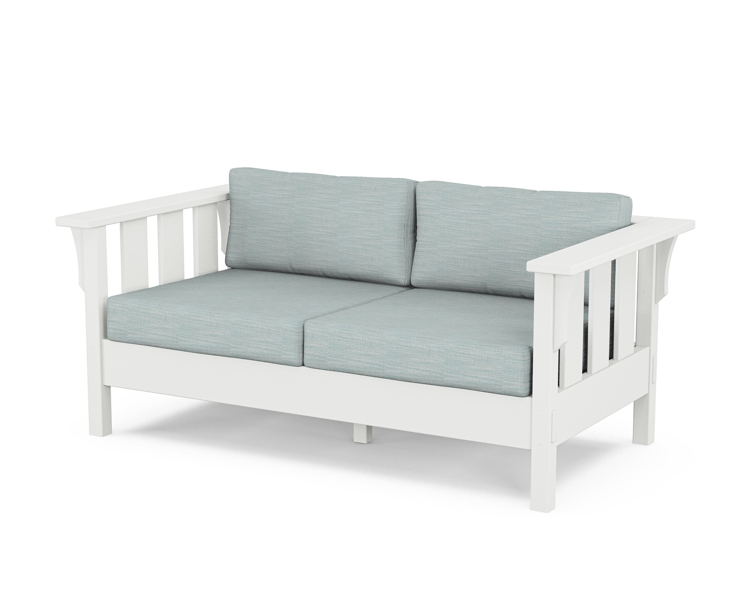 Acadia Deep Seating Loveseat in White / Soothe Mist