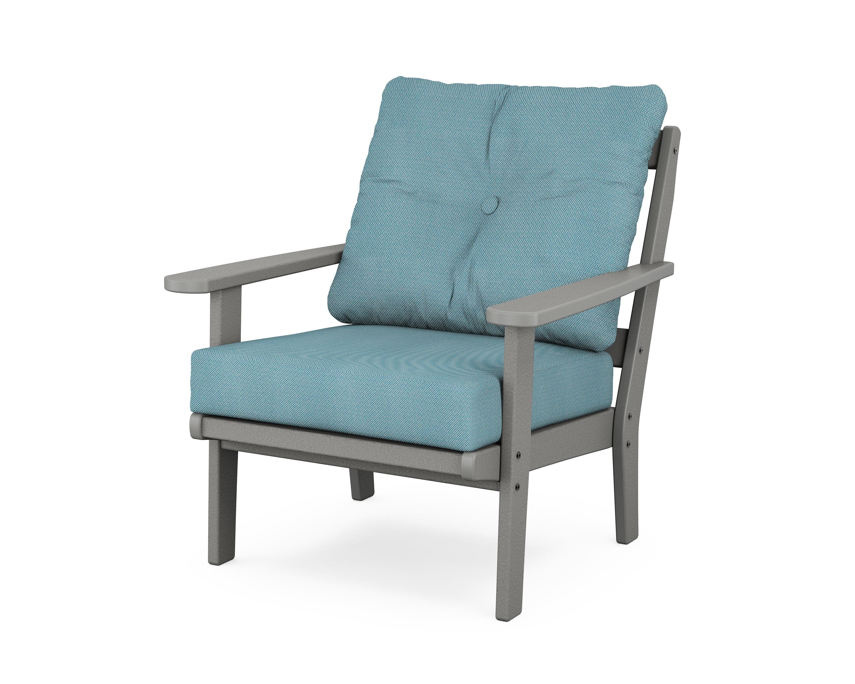 Mission Deep Seating Chair in Slate Grey / Lattice Sky Blue