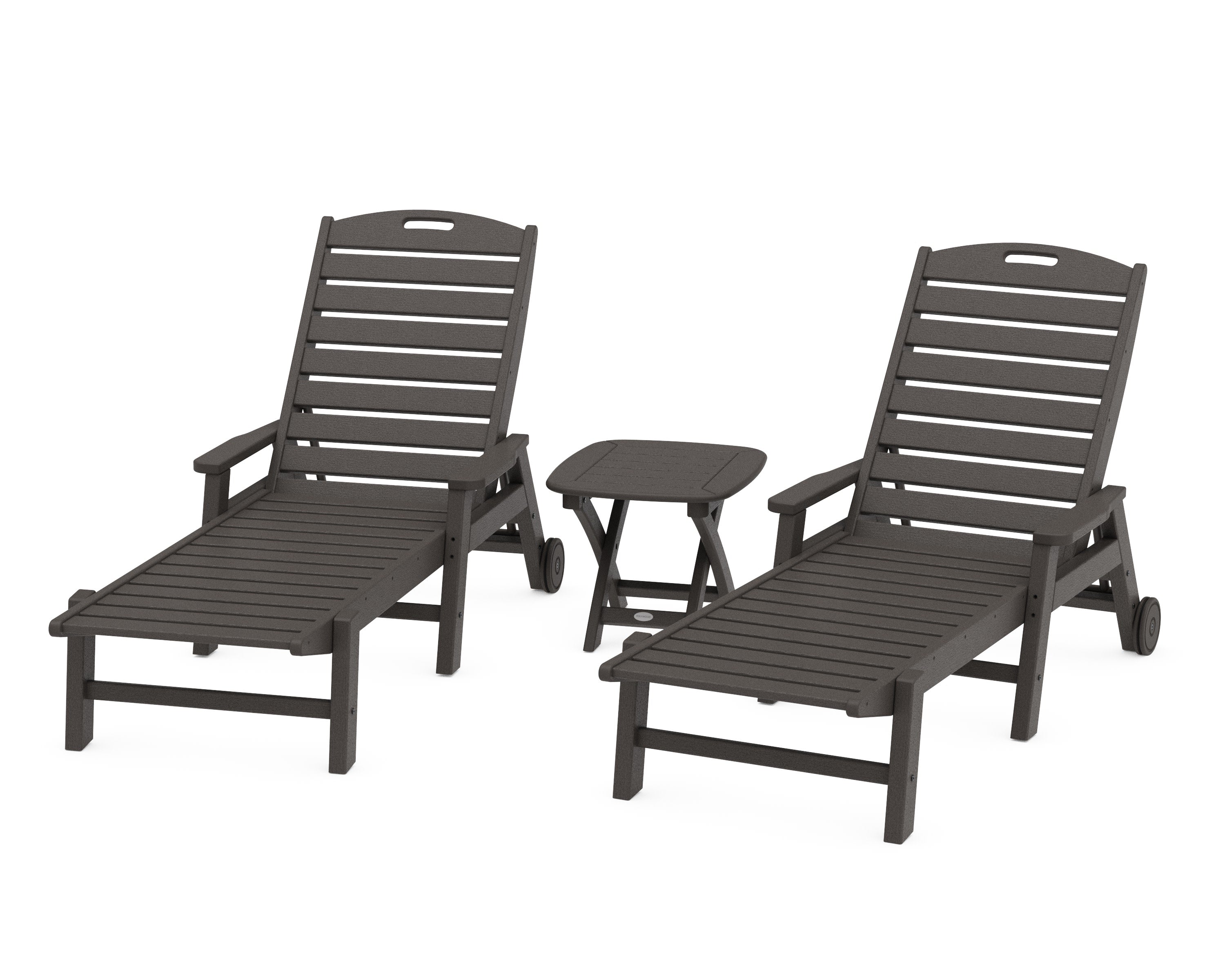 Nautical 3-Piece Chaise Set in Vintage Coffee