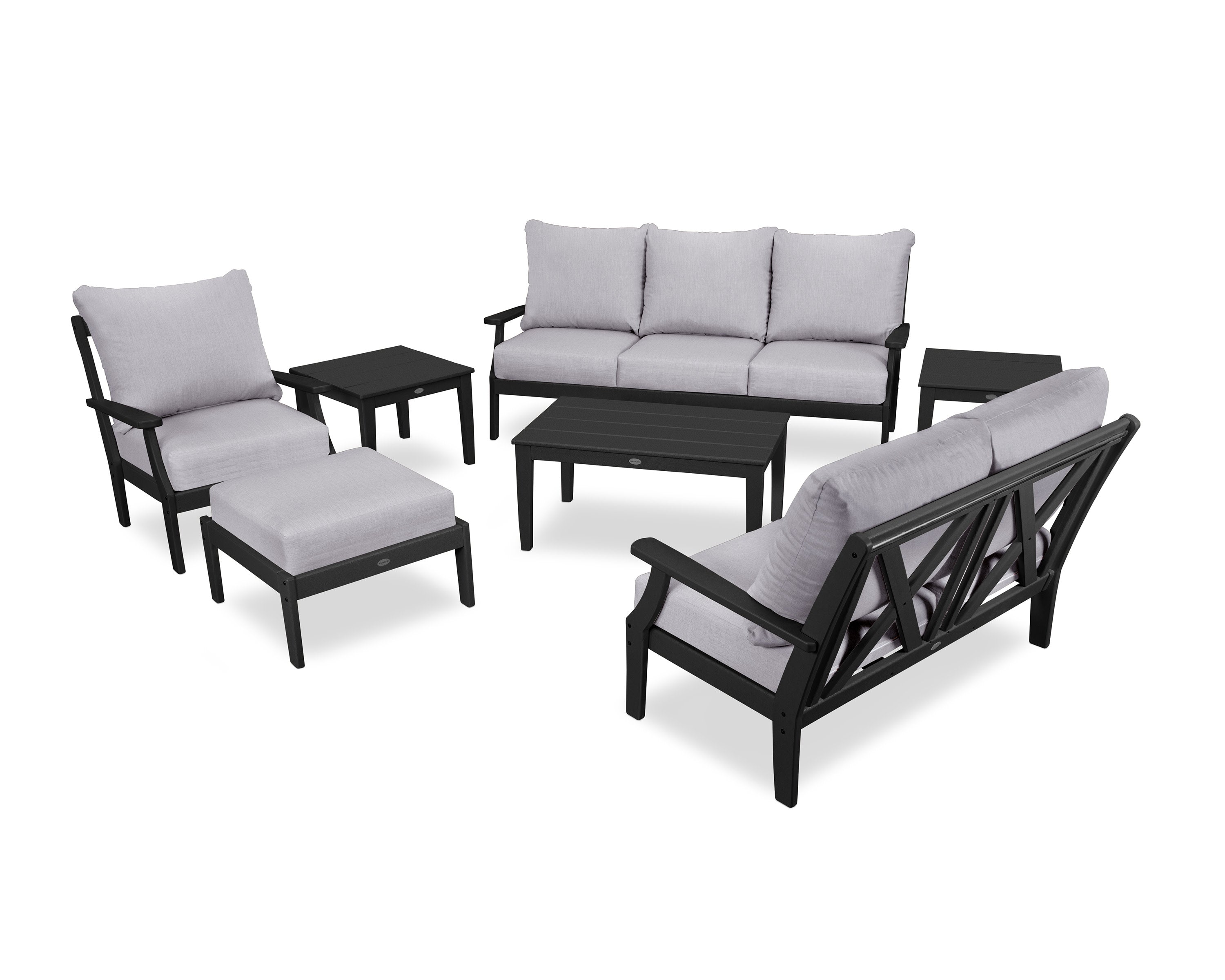 Braxton 7-Piece Deep Seating Set in Black / Granite