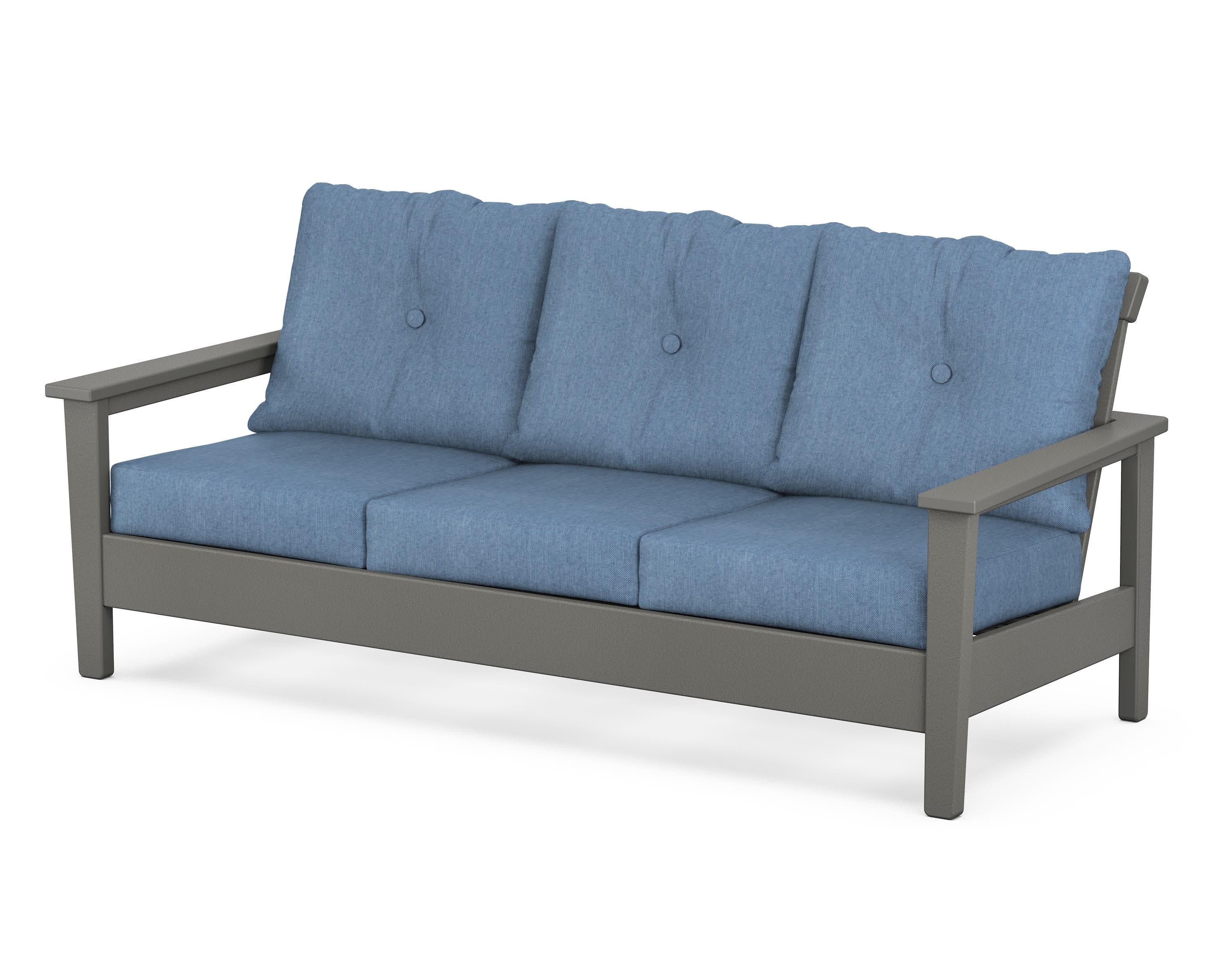 Prescott Deep Seating Sofa in Slate Grey / Sky Blue
