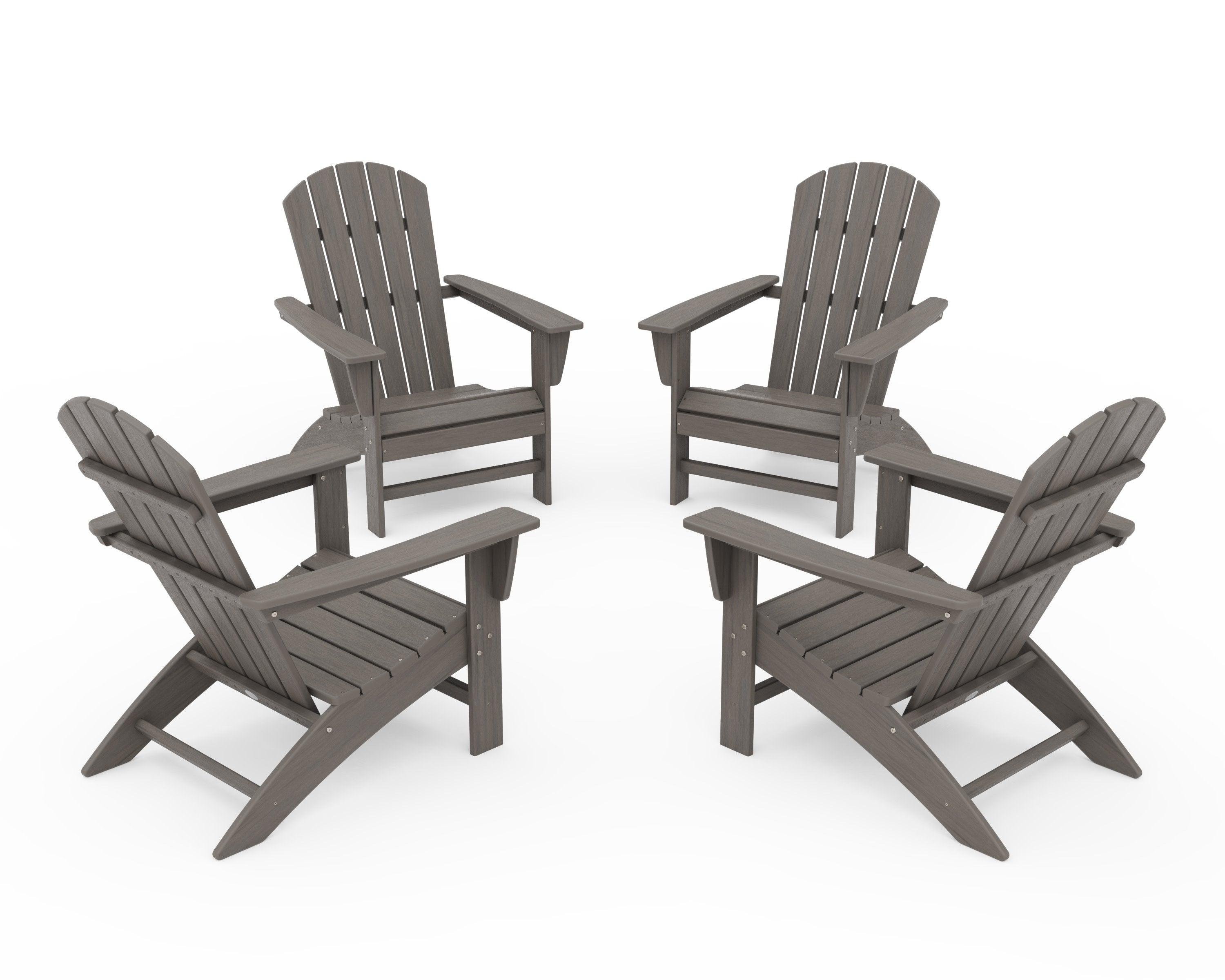 Nautical 4-Piece Adirondack Conversation Set in Driftwood