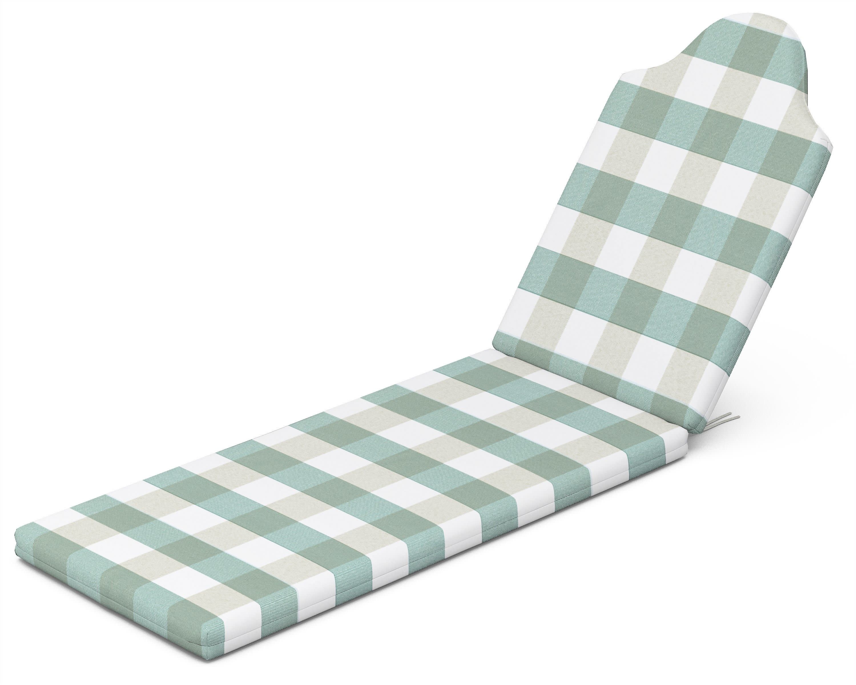 Chaise Cushion in Buffalo Plaid Glacier Spa