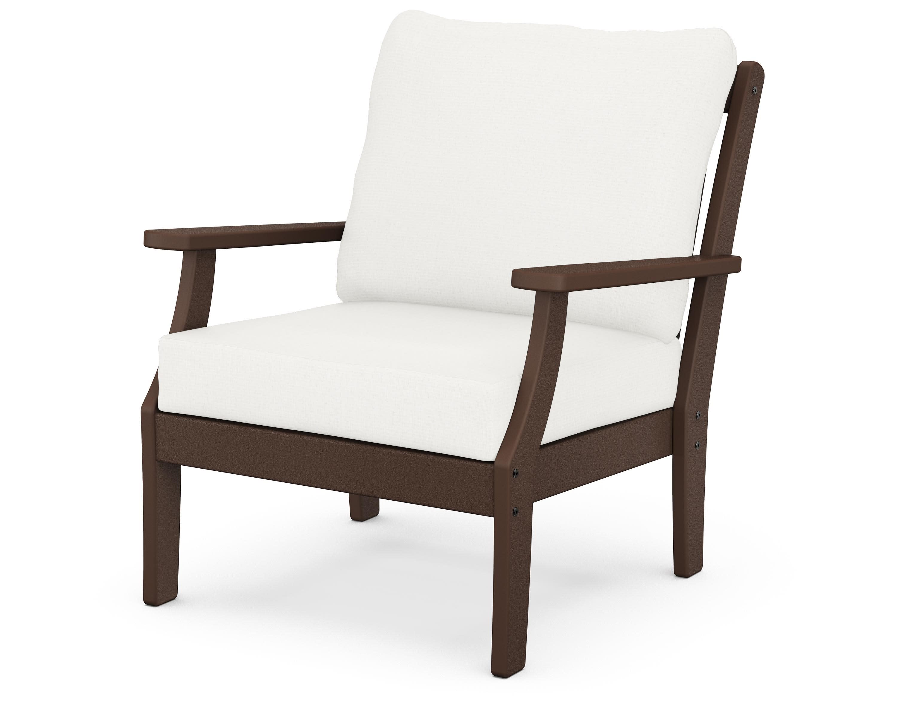 Braxton Deep Seating Chair in Mahogany / Natural Linen