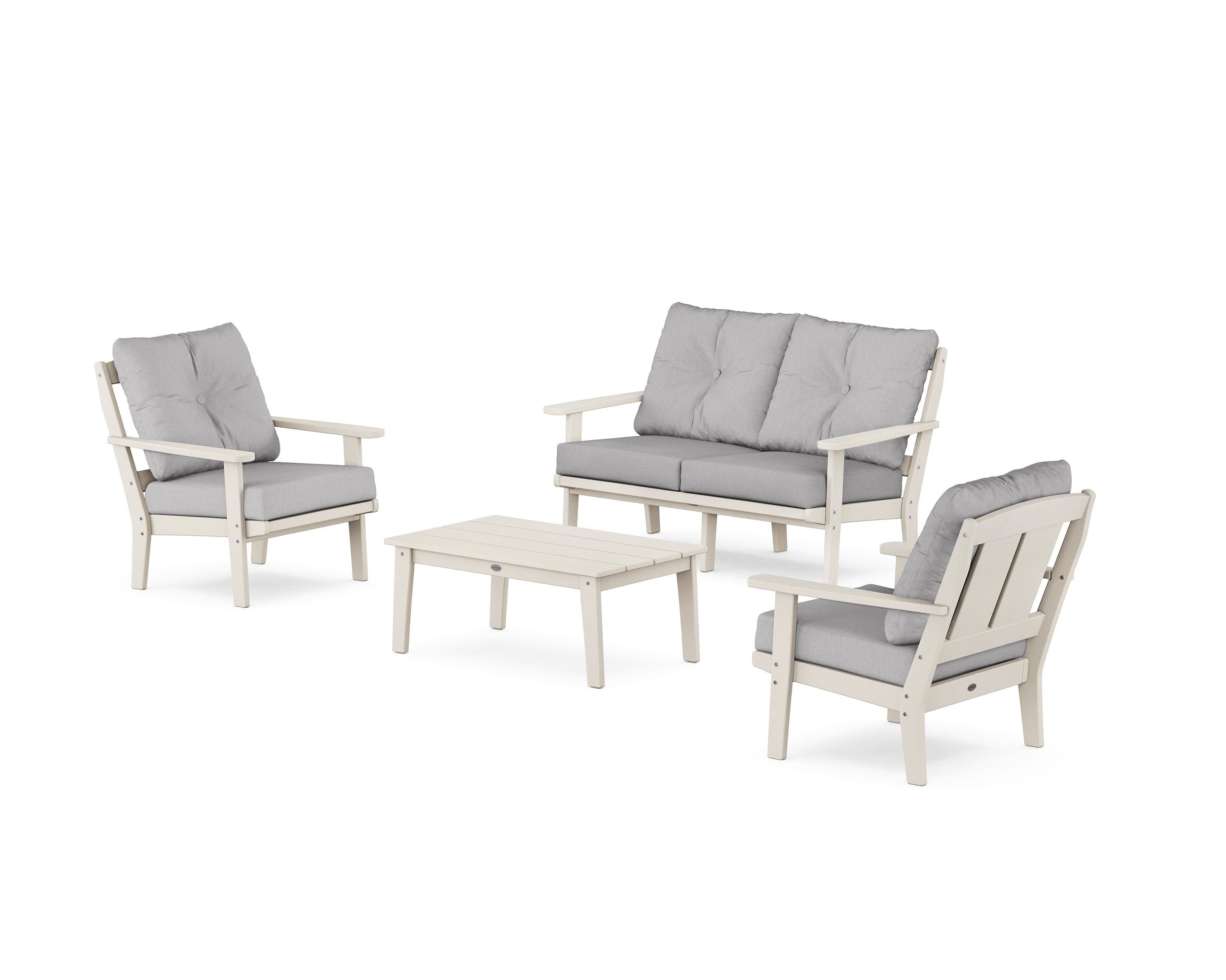 Mission 4-Piece Deep Seating Set with Loveseat in Sand / Granite