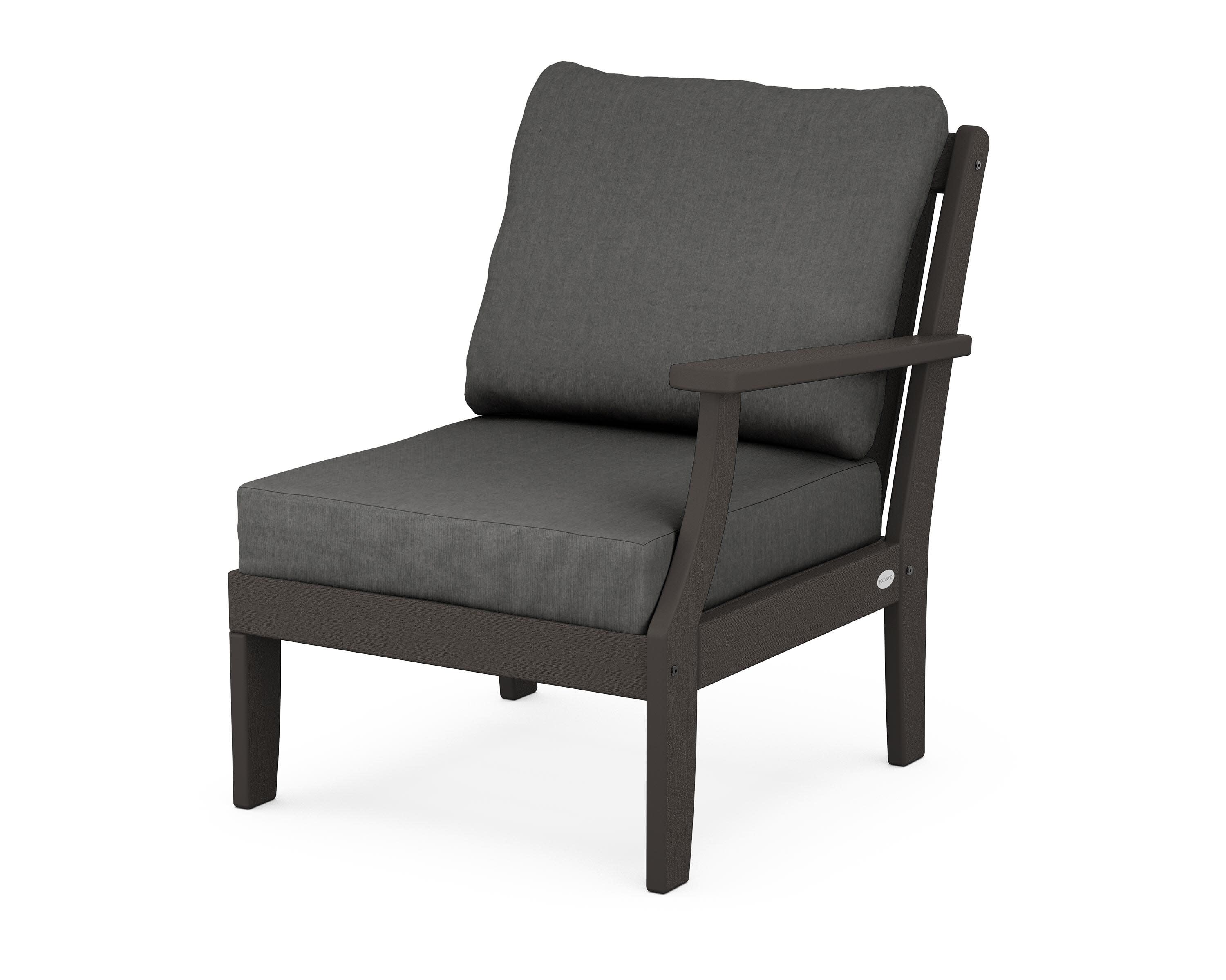Braxton Modular Right Arm Chair in Vintage Coffee / Spectrum Carbon