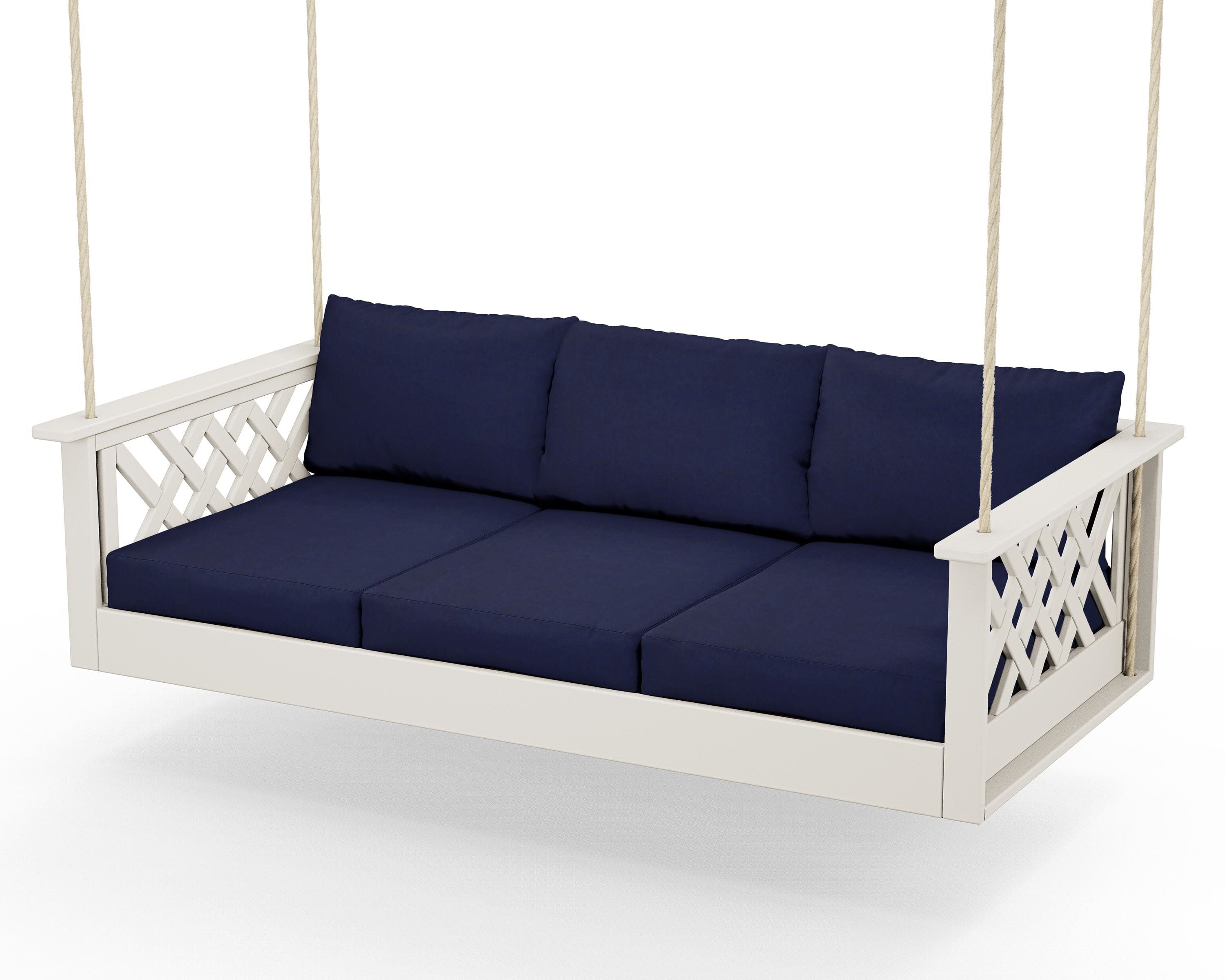 Wovendale Daybed Swing in Sand / Navy