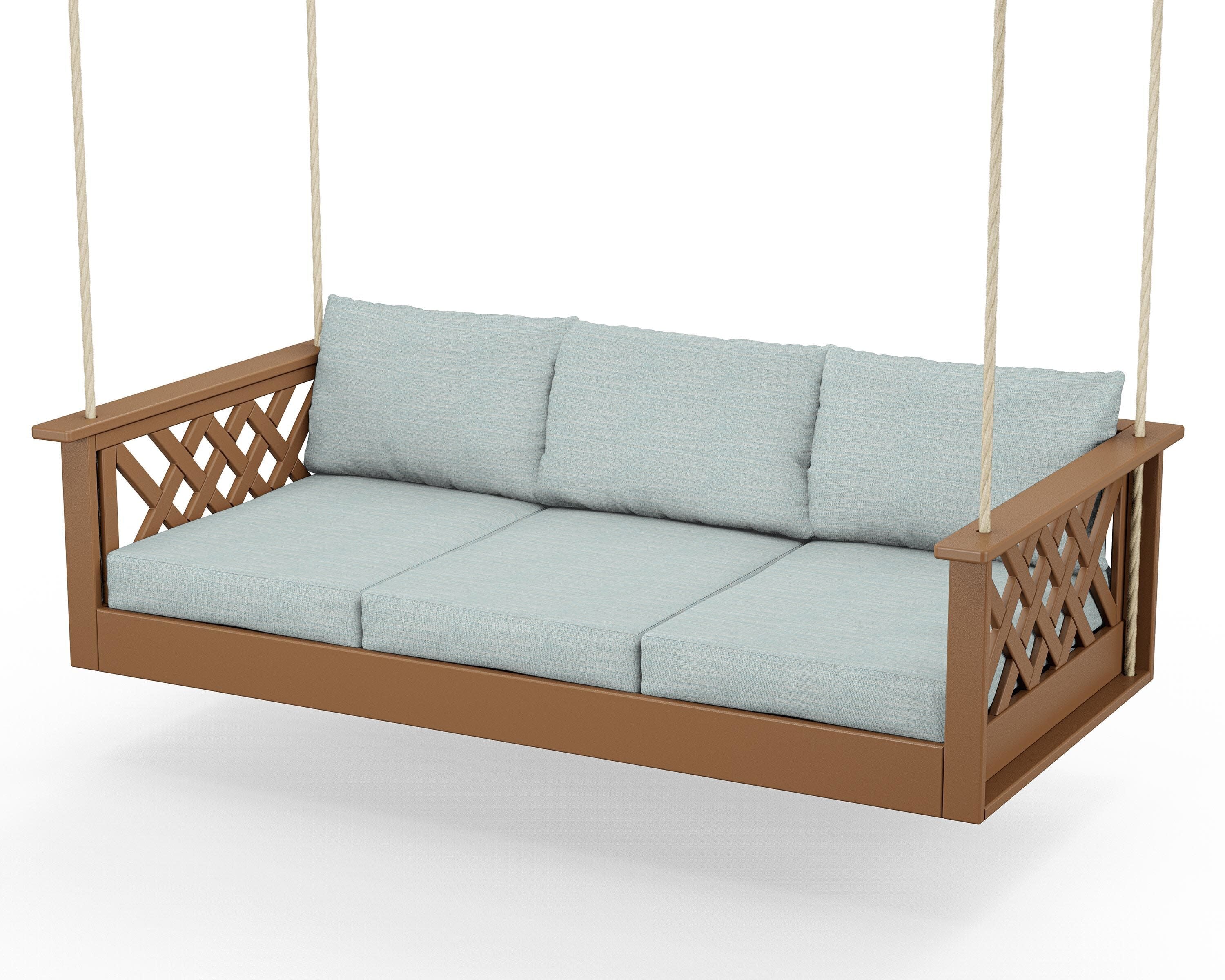 Wovendale Daybed Swing in Teak / Soothe Mist
