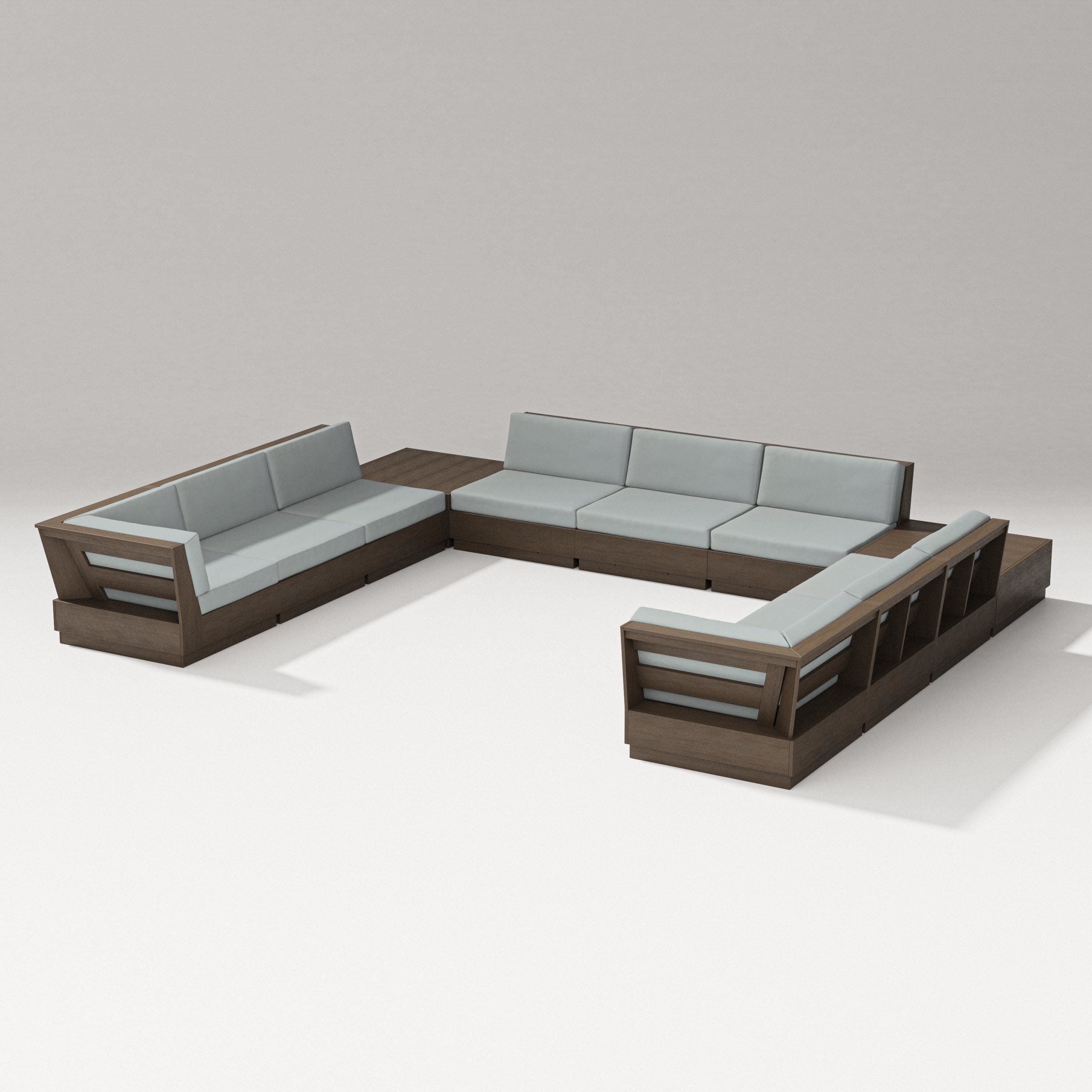 Elevate 11-Piece U-Shaped Sofa Sectional in Kona / Spa