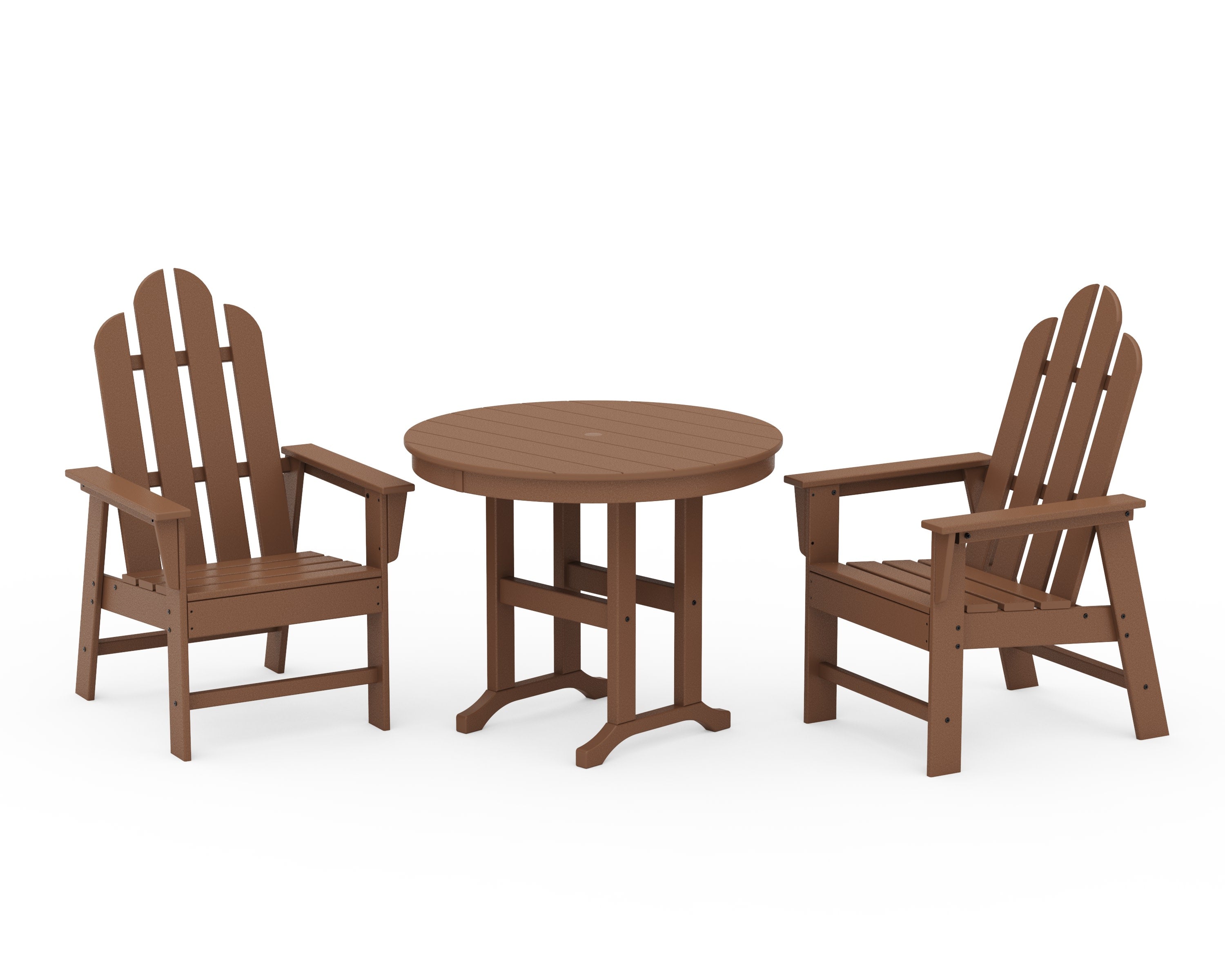 Long Island 3-Piece Round Dining Set in Teak