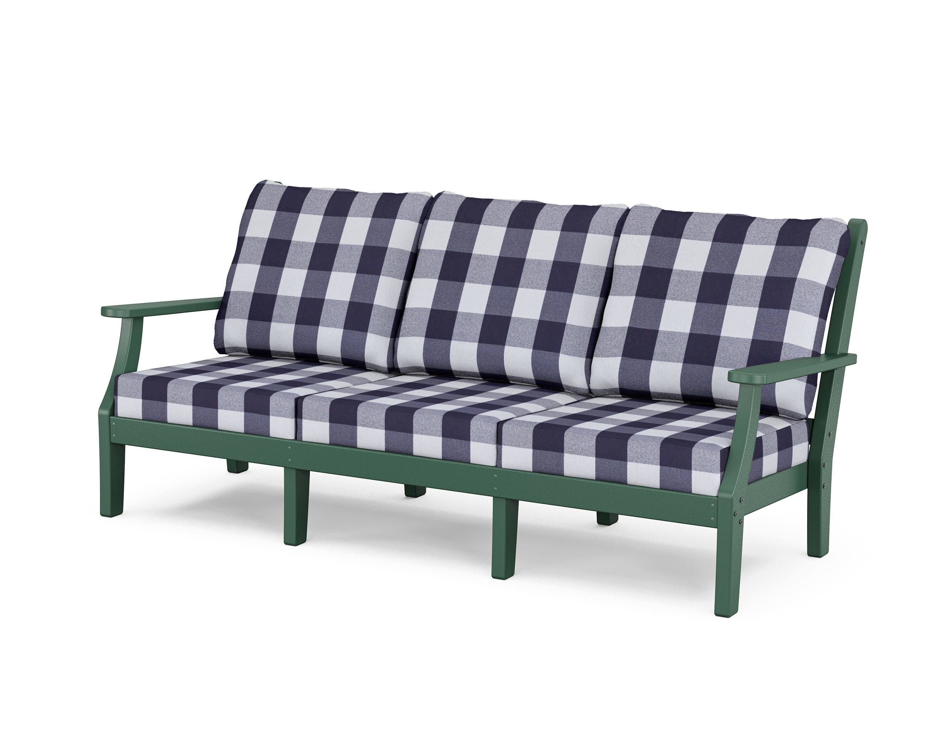 Wovendale Deep Seating Sofa in Green / Buffalo Plaid Navy