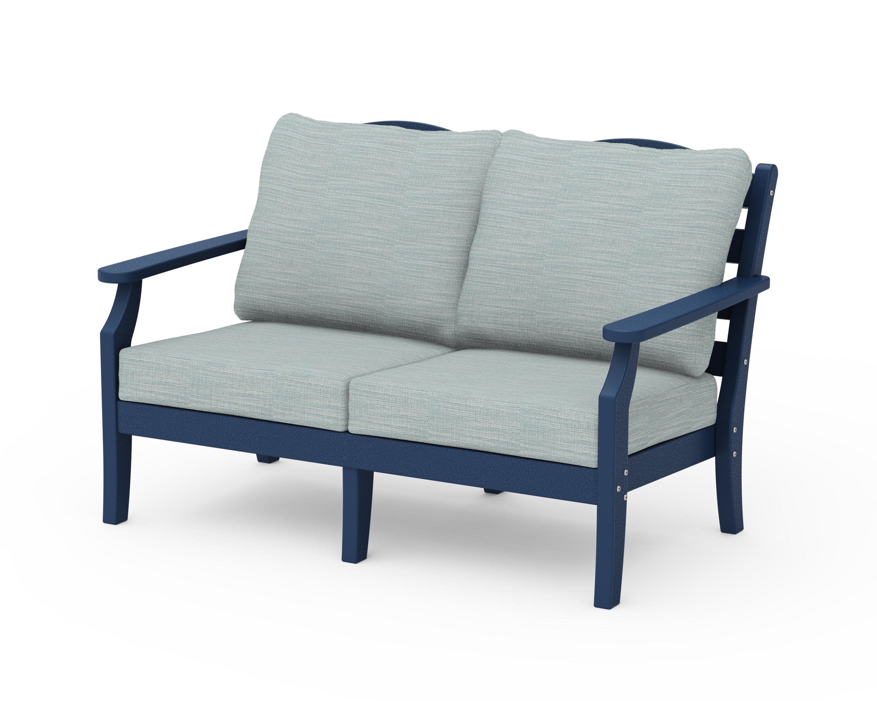 Savannah Deep Seating Loveseat in Navy / Soothe Mist
