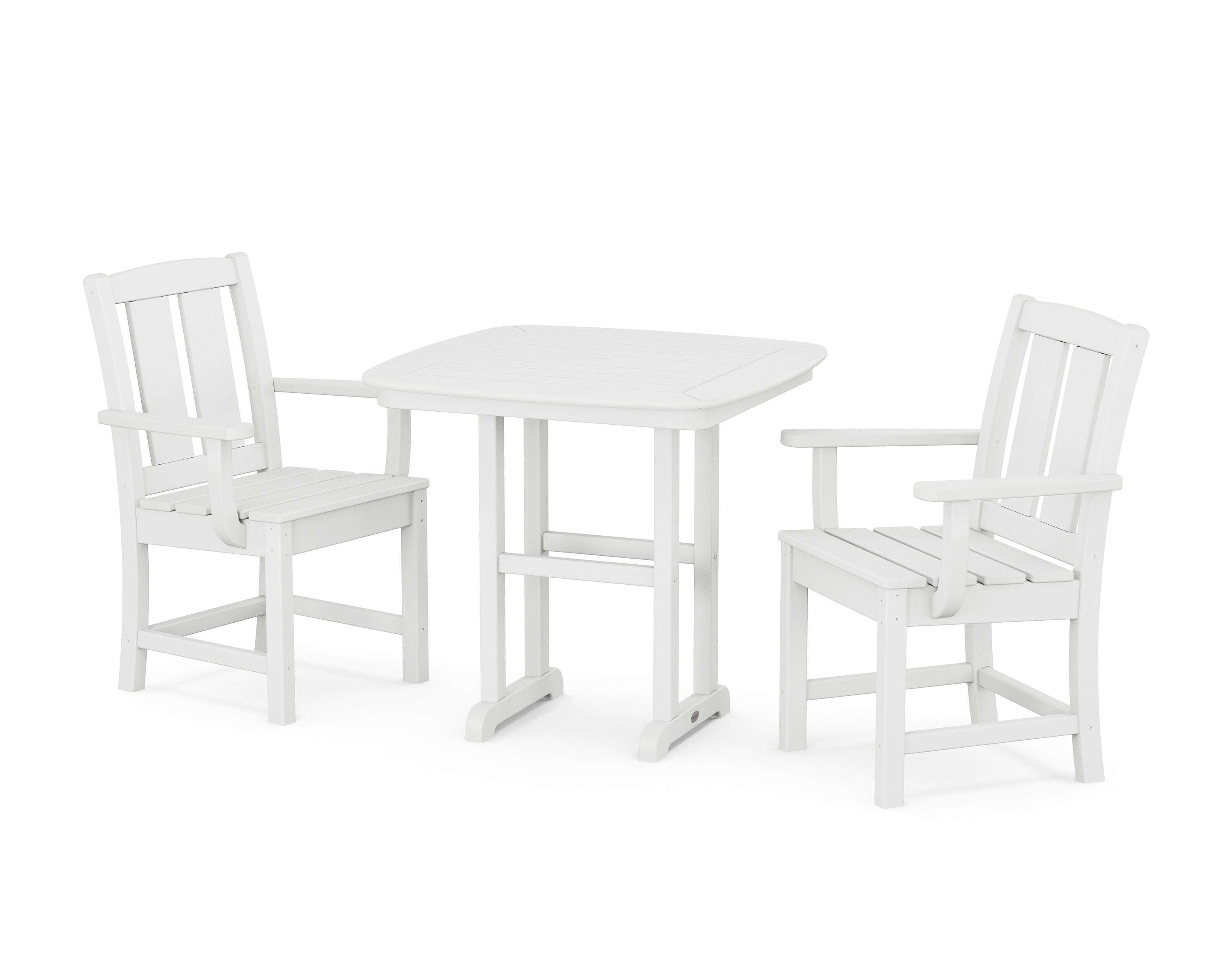 Mission 3-Piece Dining Set in White
