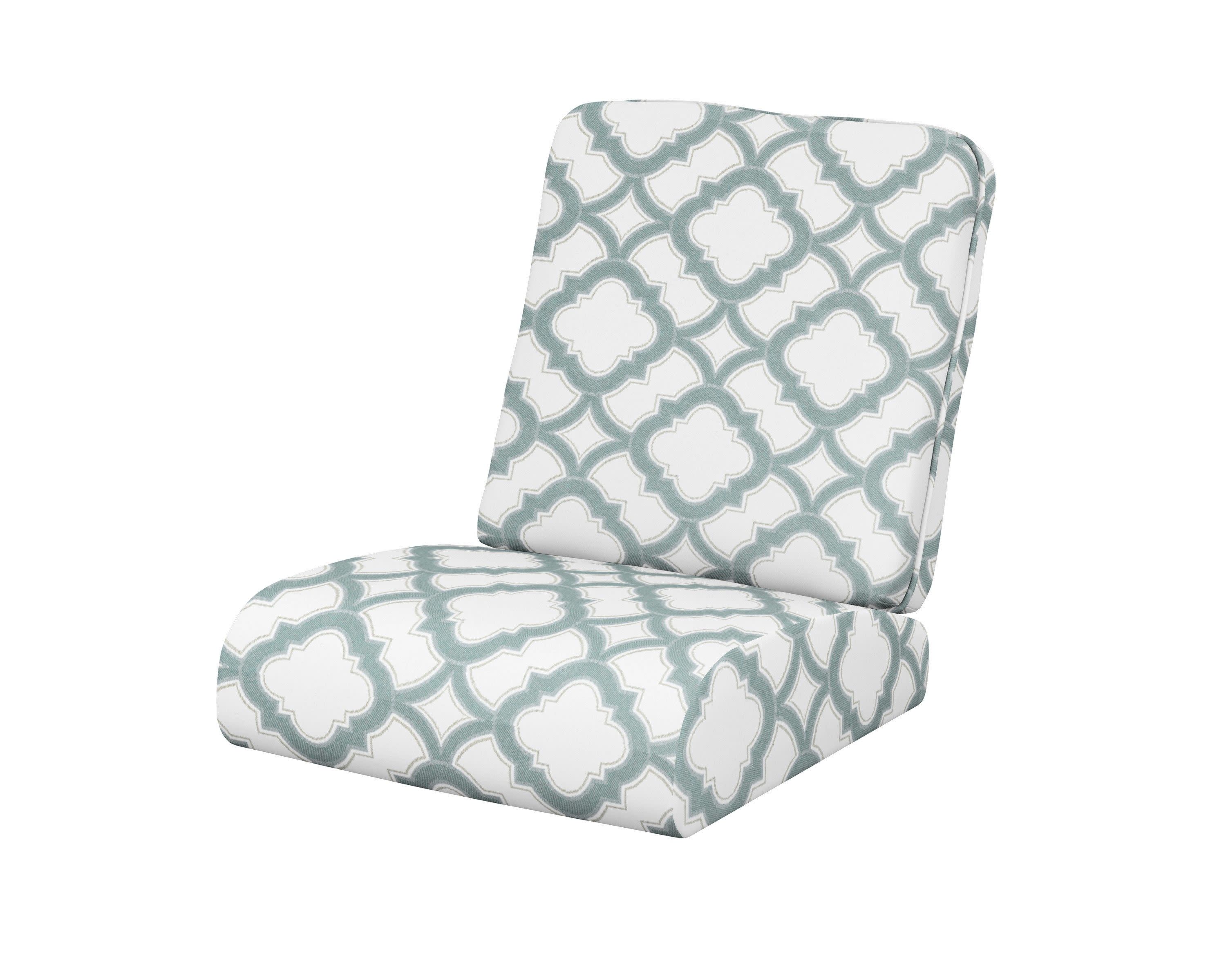 Club Seat/Back Cushion in Trellis Glacier Spa