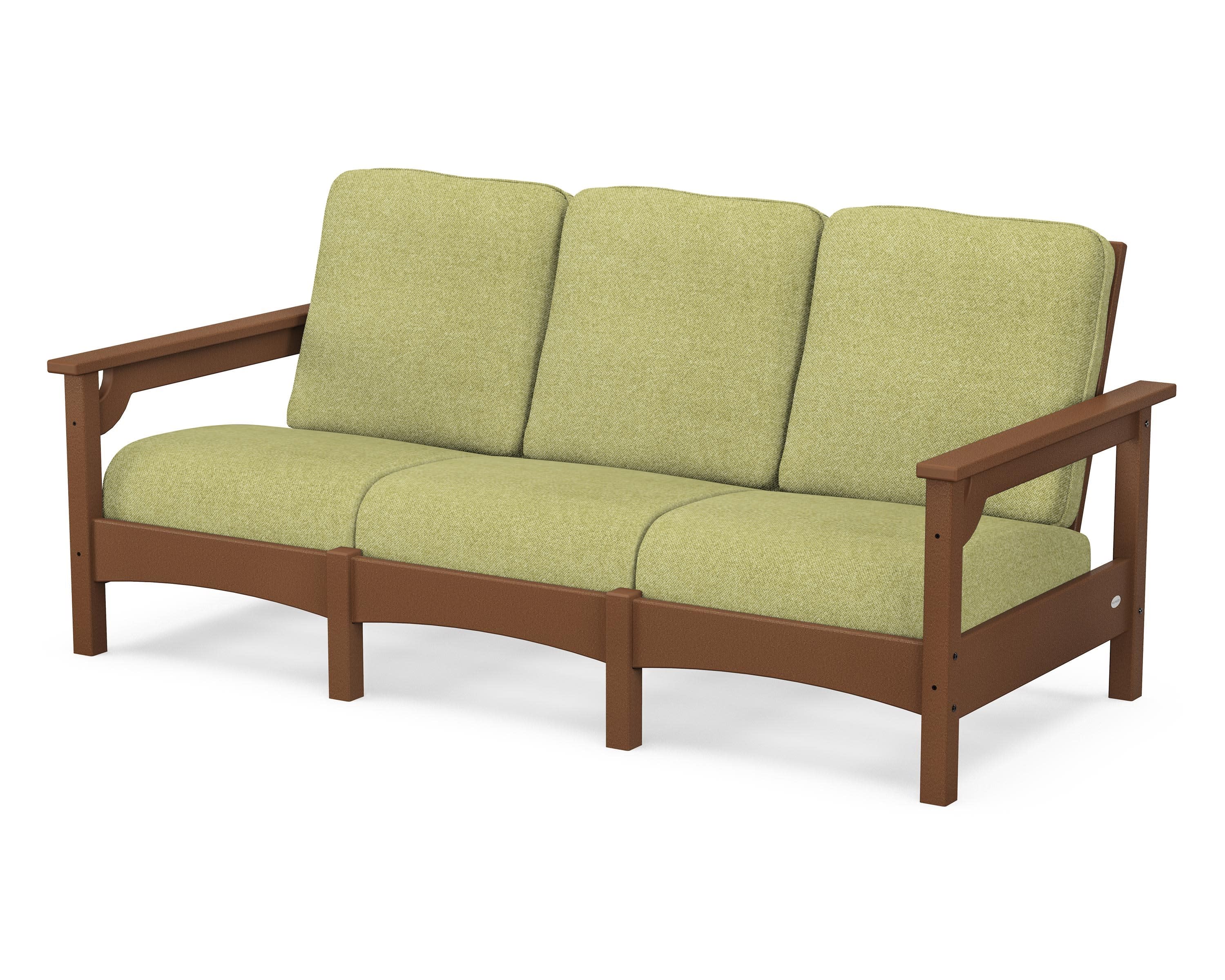 Club Sofa in Teak / Chartreuse Boucle