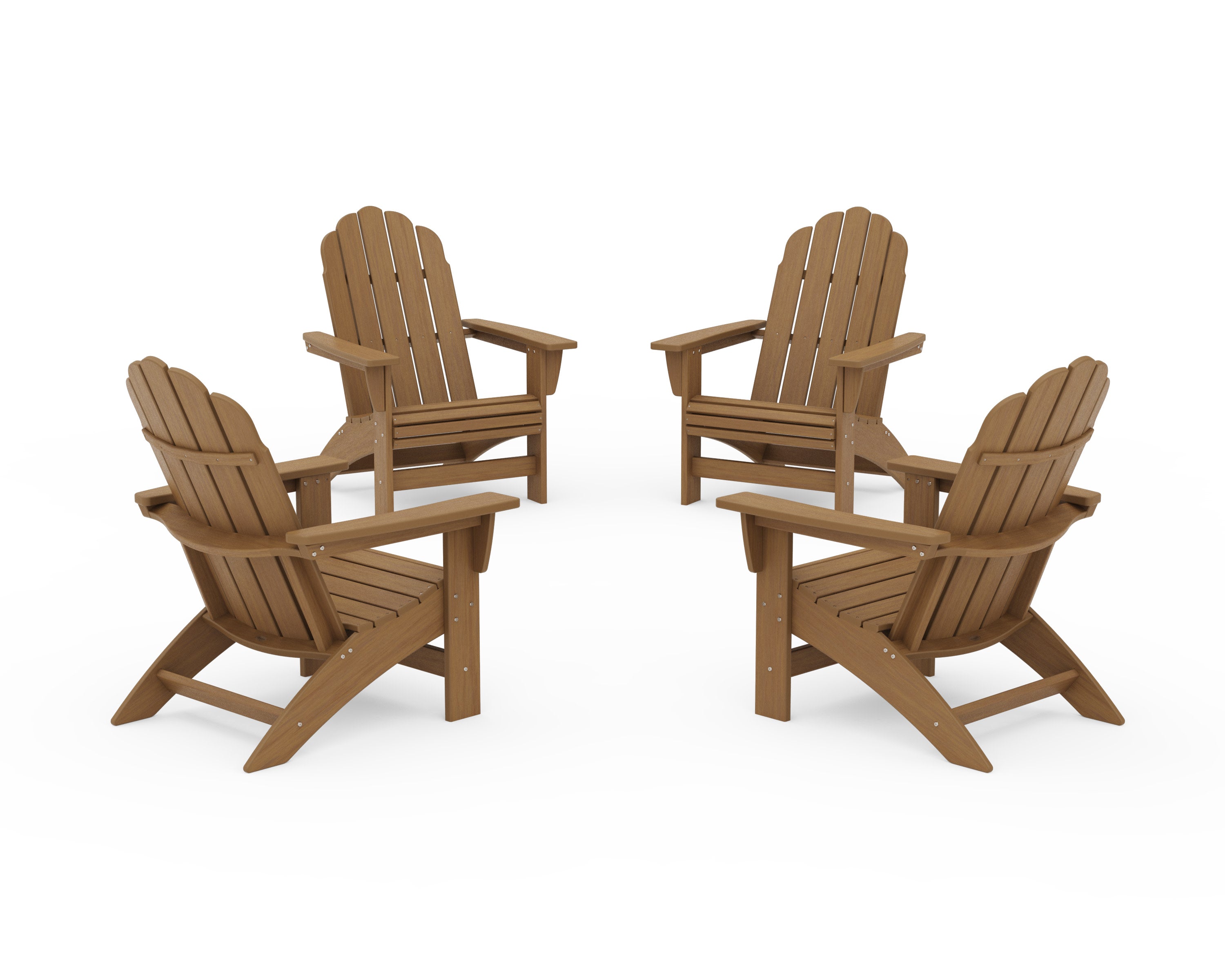 4-Piece Vineyard Grand Adirondack Chair Conversation Set in Natural