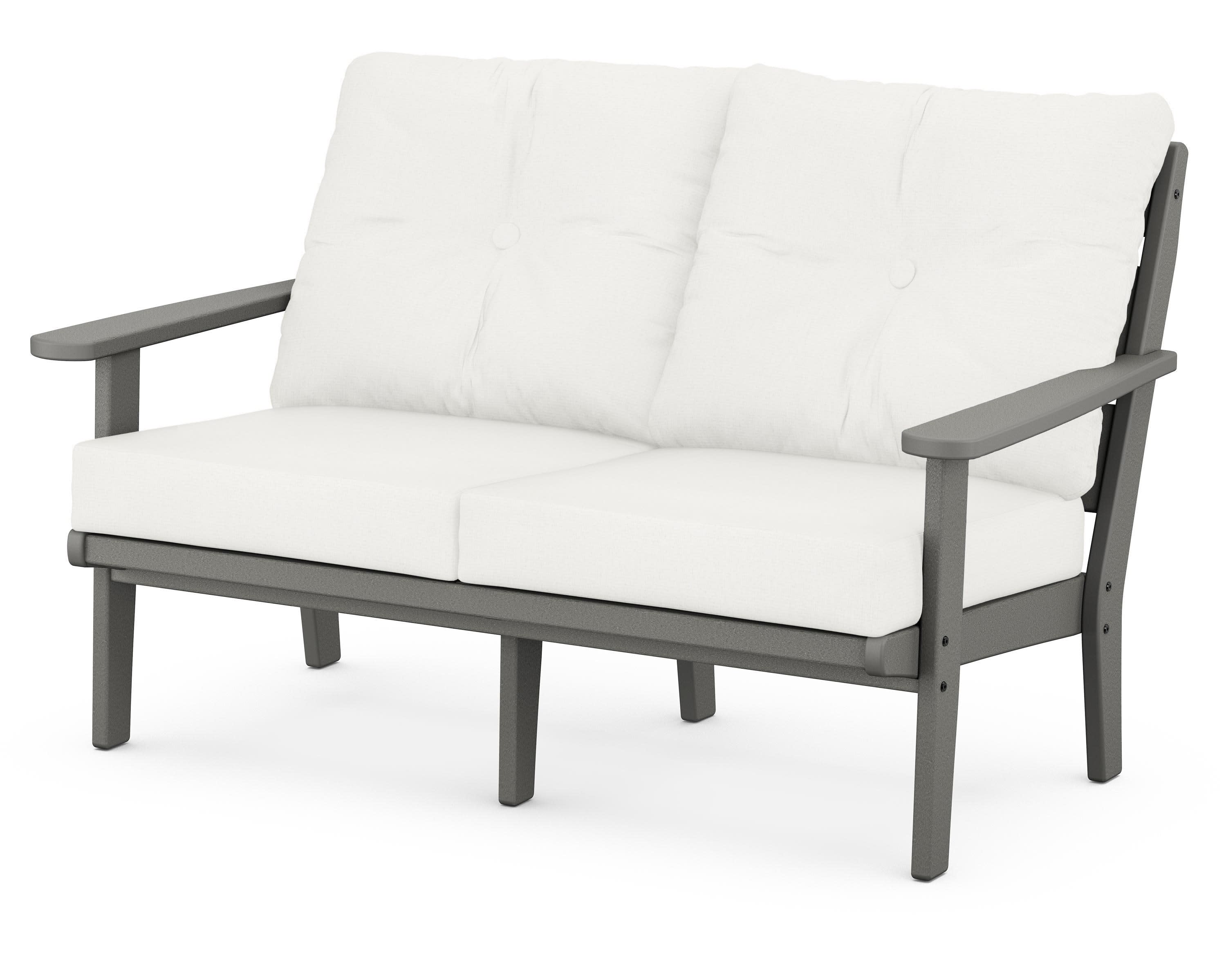 Lakeside Deep Seating Loveseat in Slate Grey / Natural Linen