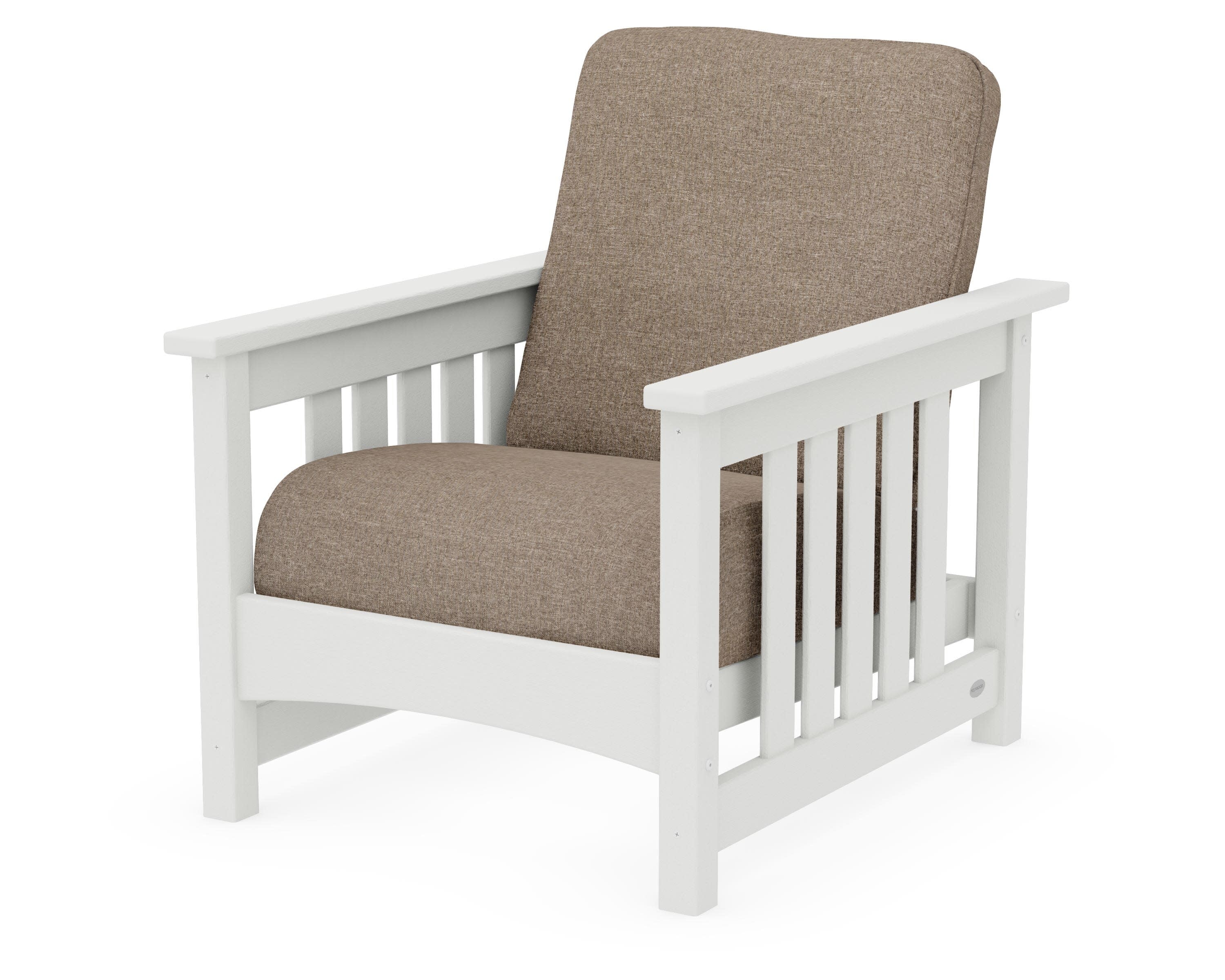 Club Mission Chair in Vintage White / Spiced Burlap