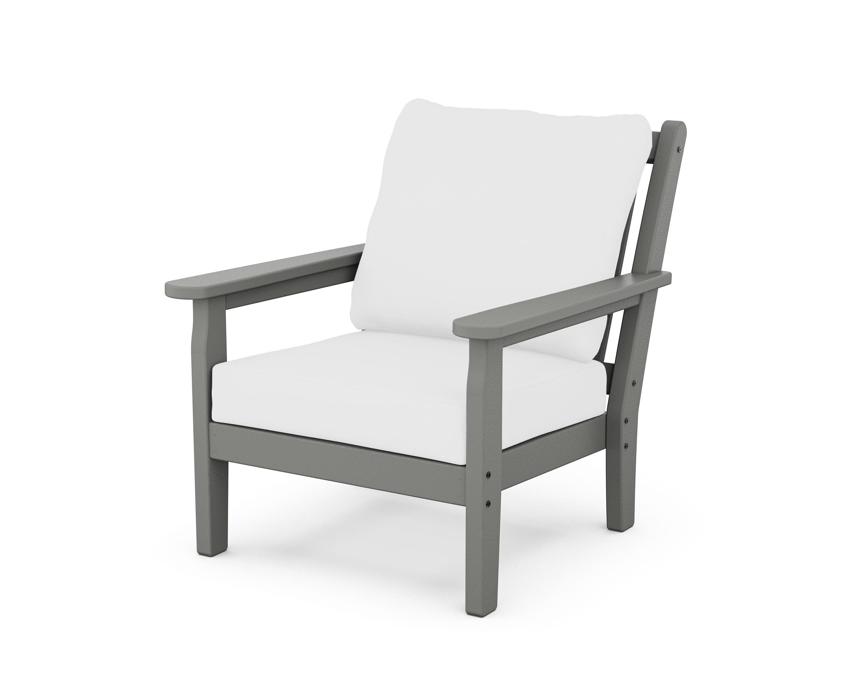 Chippendale Deep Seating Chair in Slate Grey / Natural