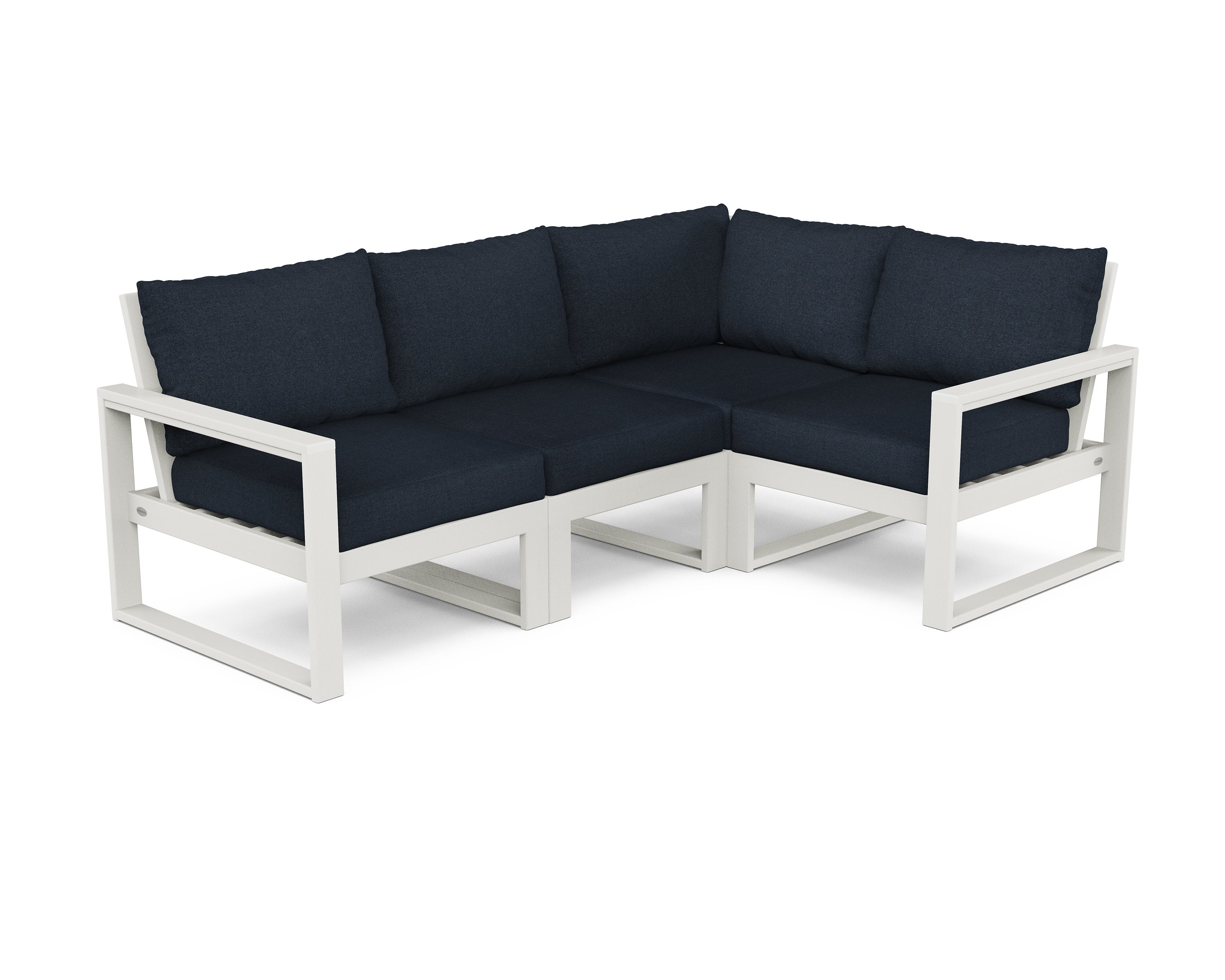 EDGE 4-Piece Modular Deep Seating Set in Vintage White / Marine Indigo