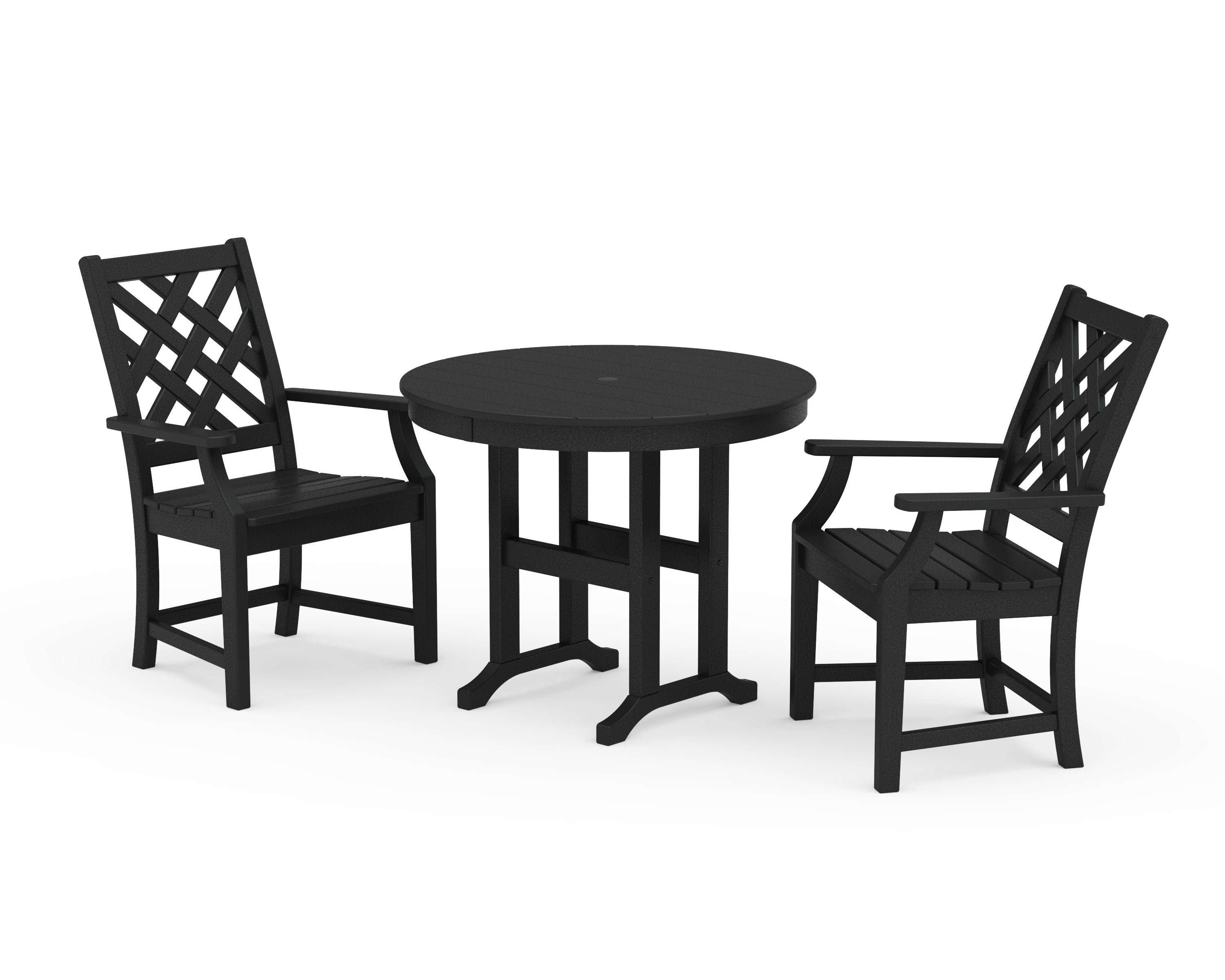 Wovendale 3-Piece Farmhouse Dining Set in Black
